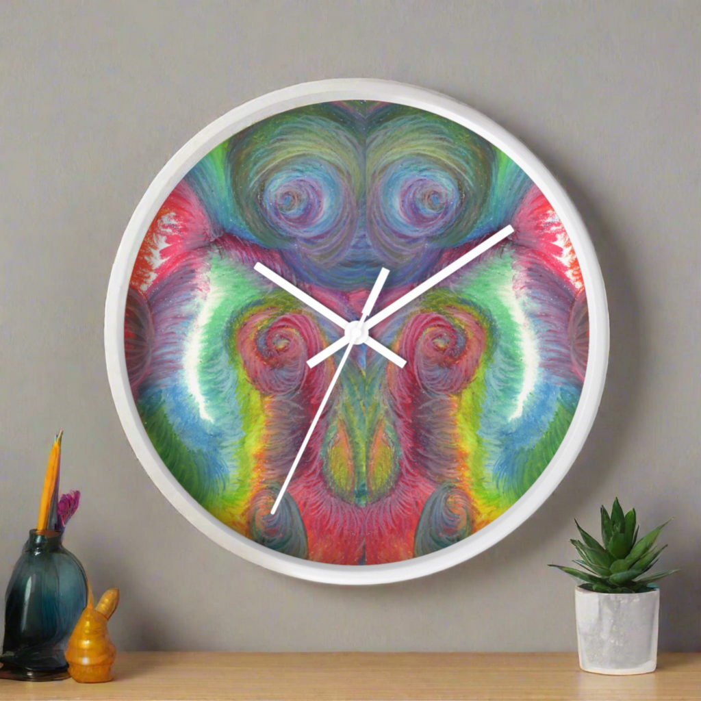 Celestial Friend Caden Caraco White Wooden Silent Wall Clock