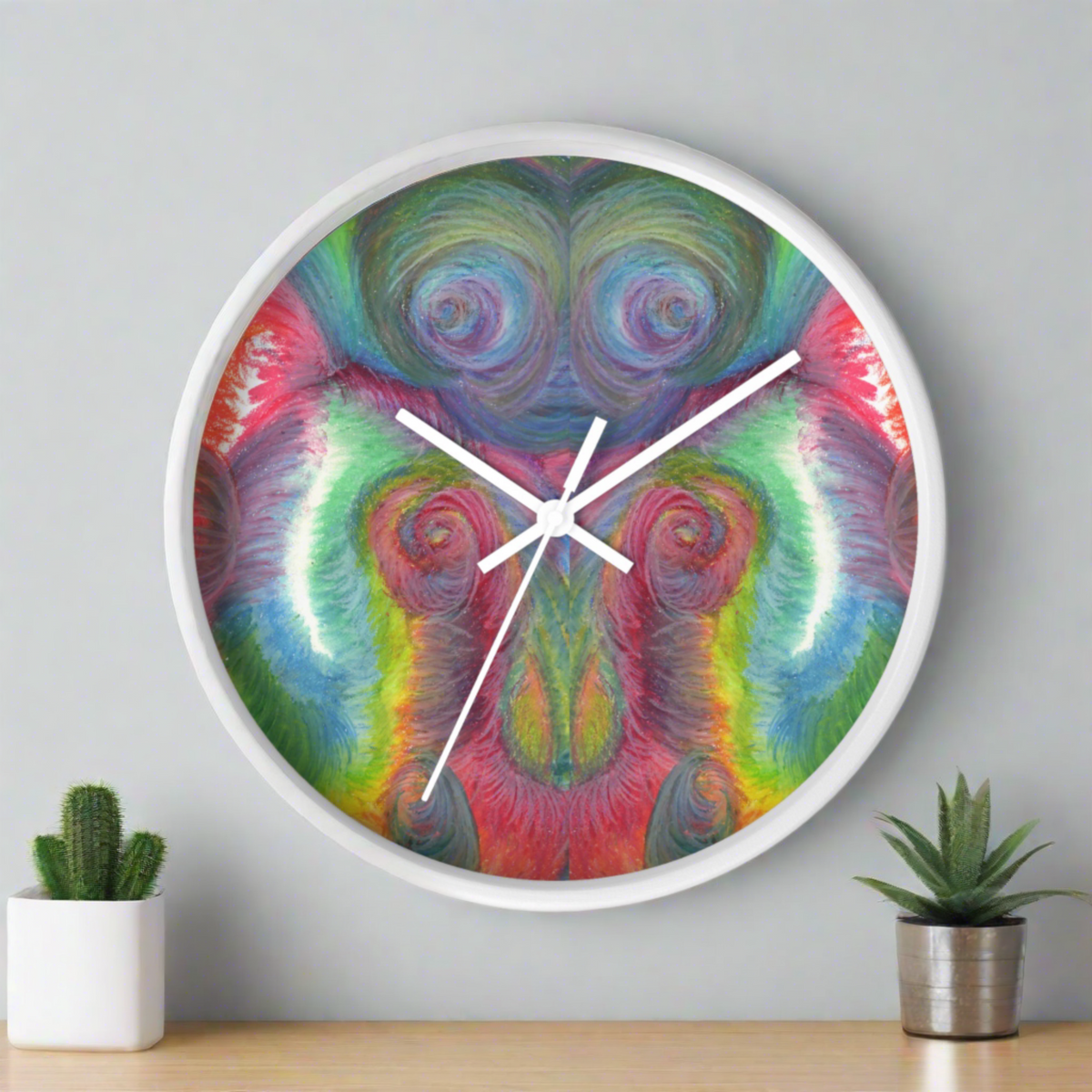 Celestial Friend Caden Caraco White Wooden Silent Wall Clock