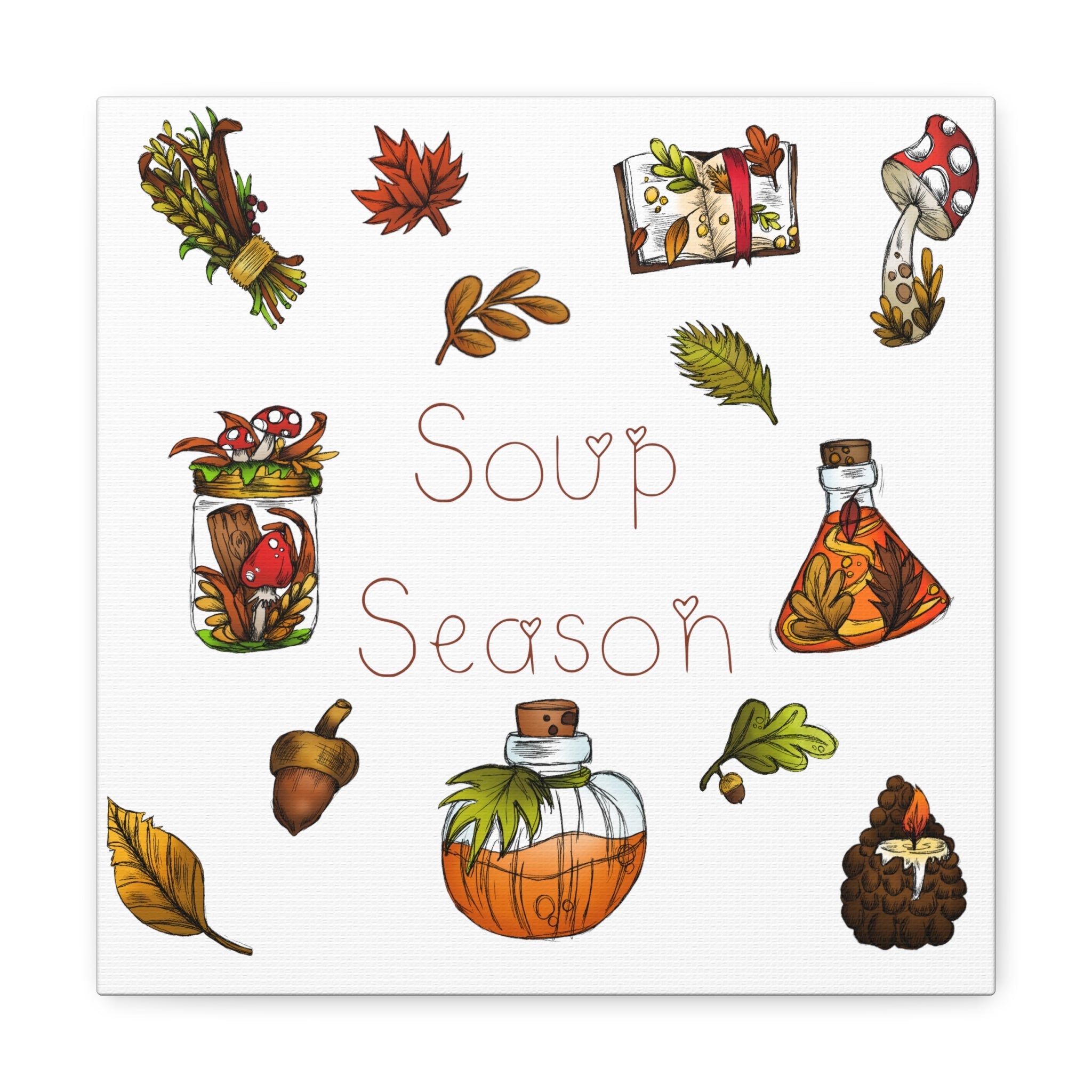 Soup Season Fall Autumn Decor Print Canvas Gallery Wrap