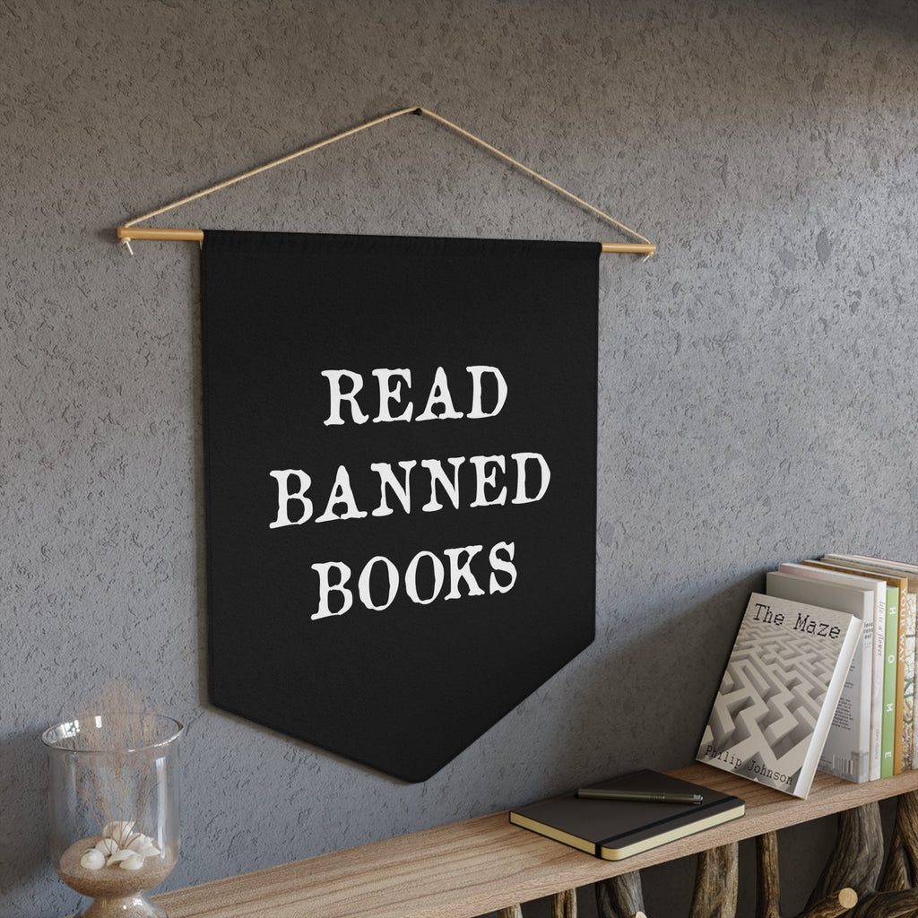 Read Banned Books Wall Hanging Pennant Banner Flag