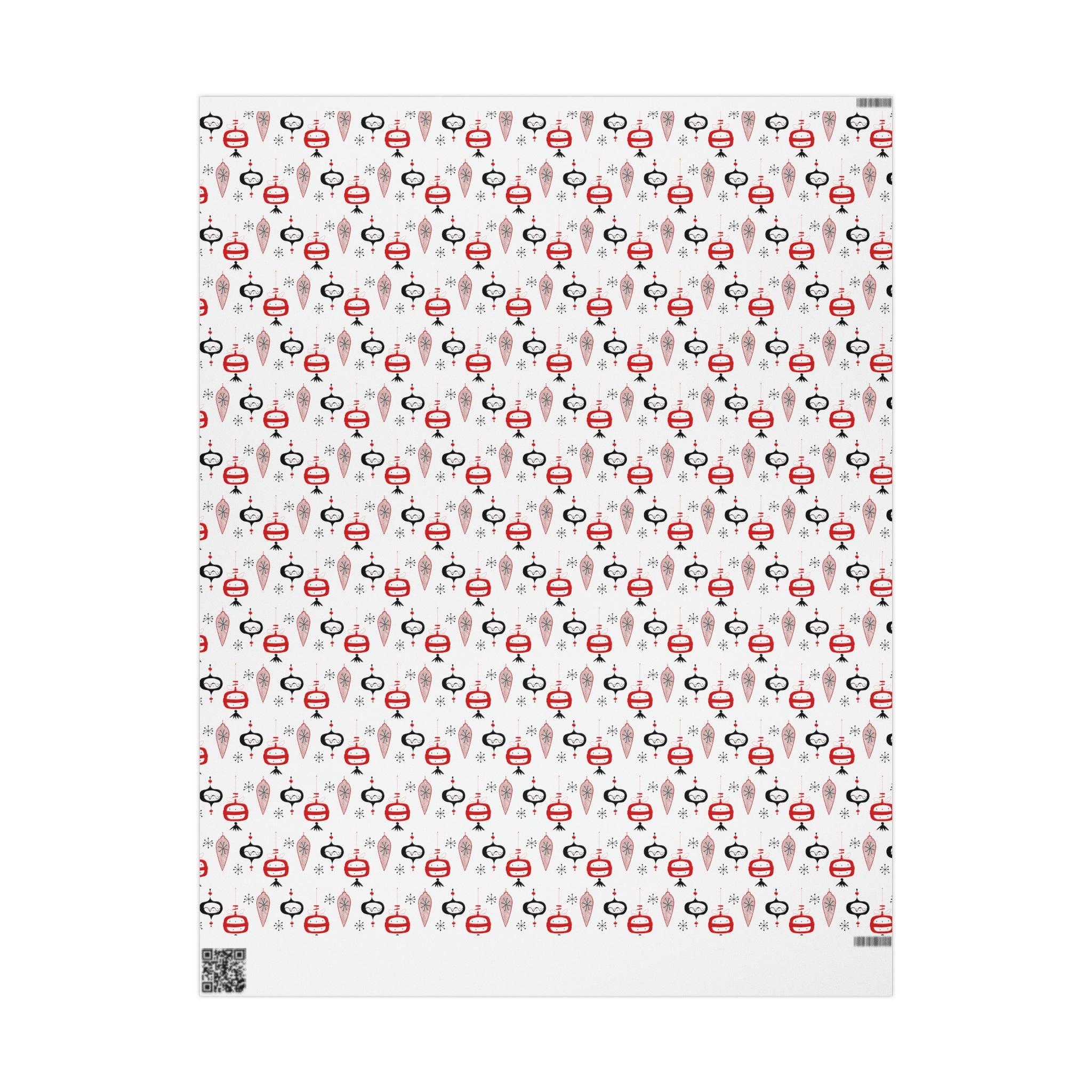 Retro Christmas Ornaments Mid Century Retro Christmas Print Holiday Gift Wrap Paper - Glossy Or Matte