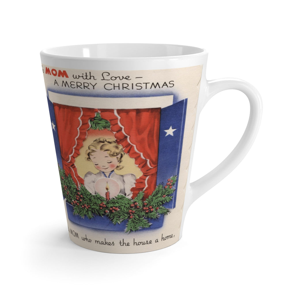 To Mom With Love Merry Christmas Mid Century Retro Christmas Print Latte Coffee Mug