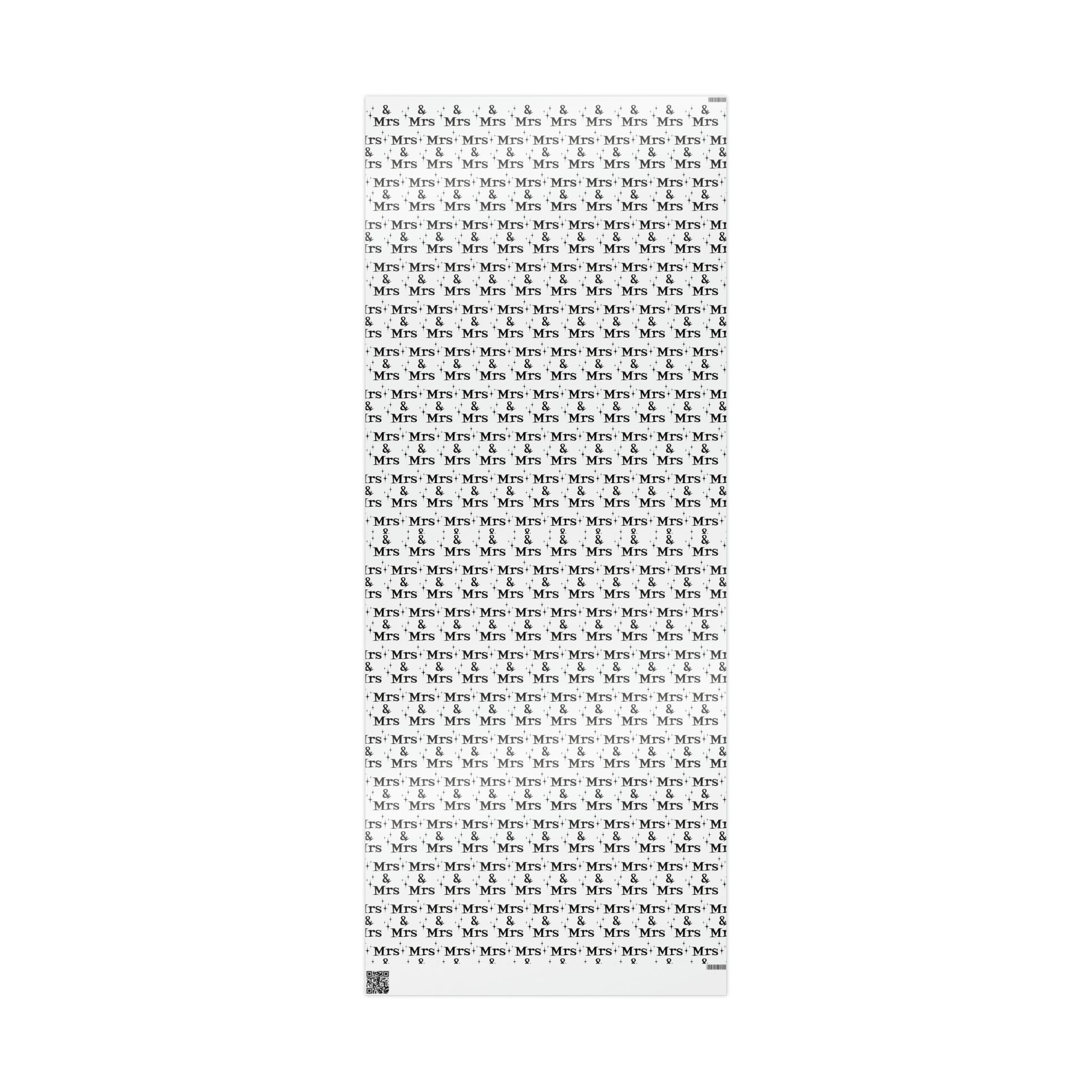 Mrs. And Mrs. Atomic Mid Century Retro Style Wedding Holiday Gift Wrap Paper - Glossy Or Matte