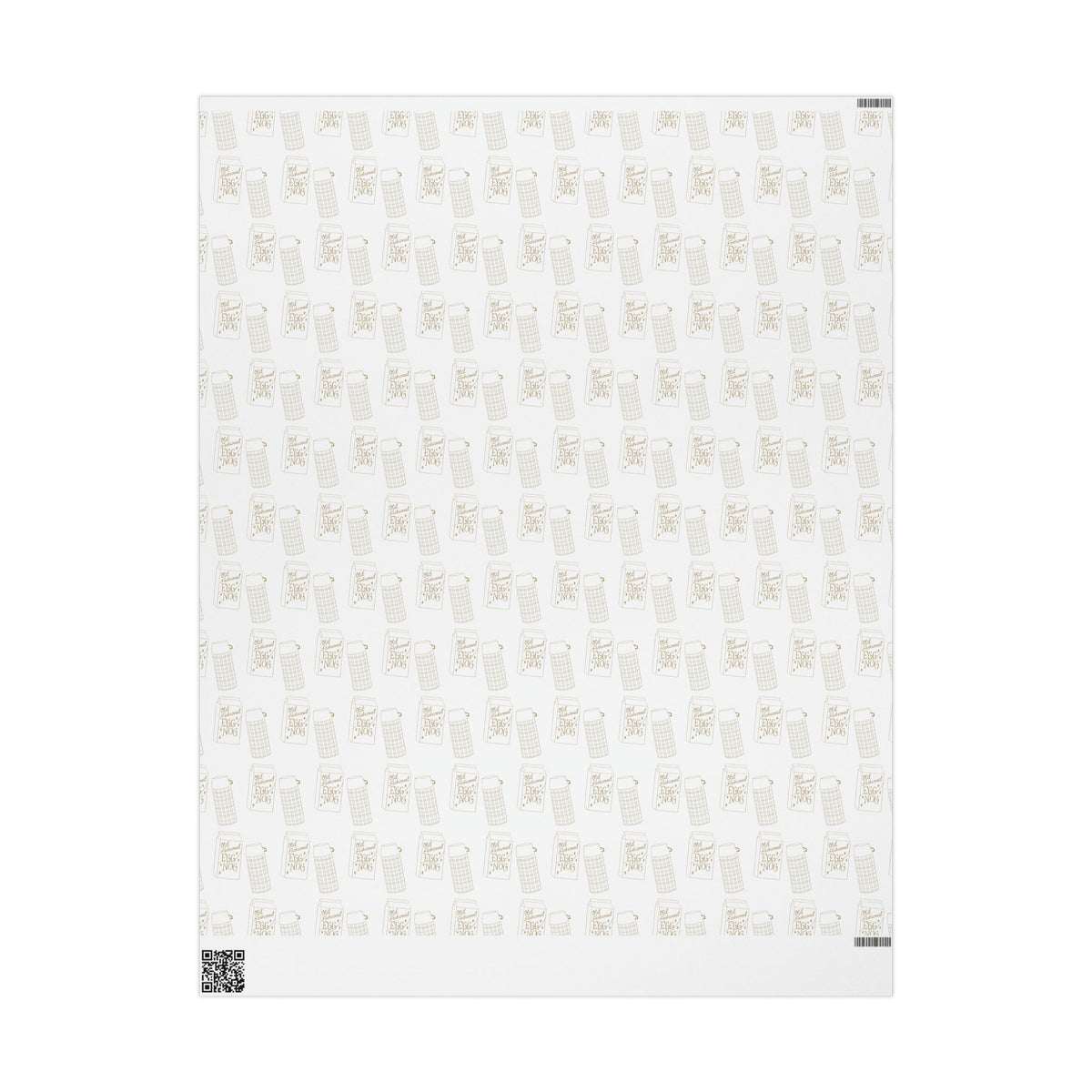 Egg Nog Thermos Retro Style Christmas Print Holiday Gift Wrap Paper - Glossy Or Matte