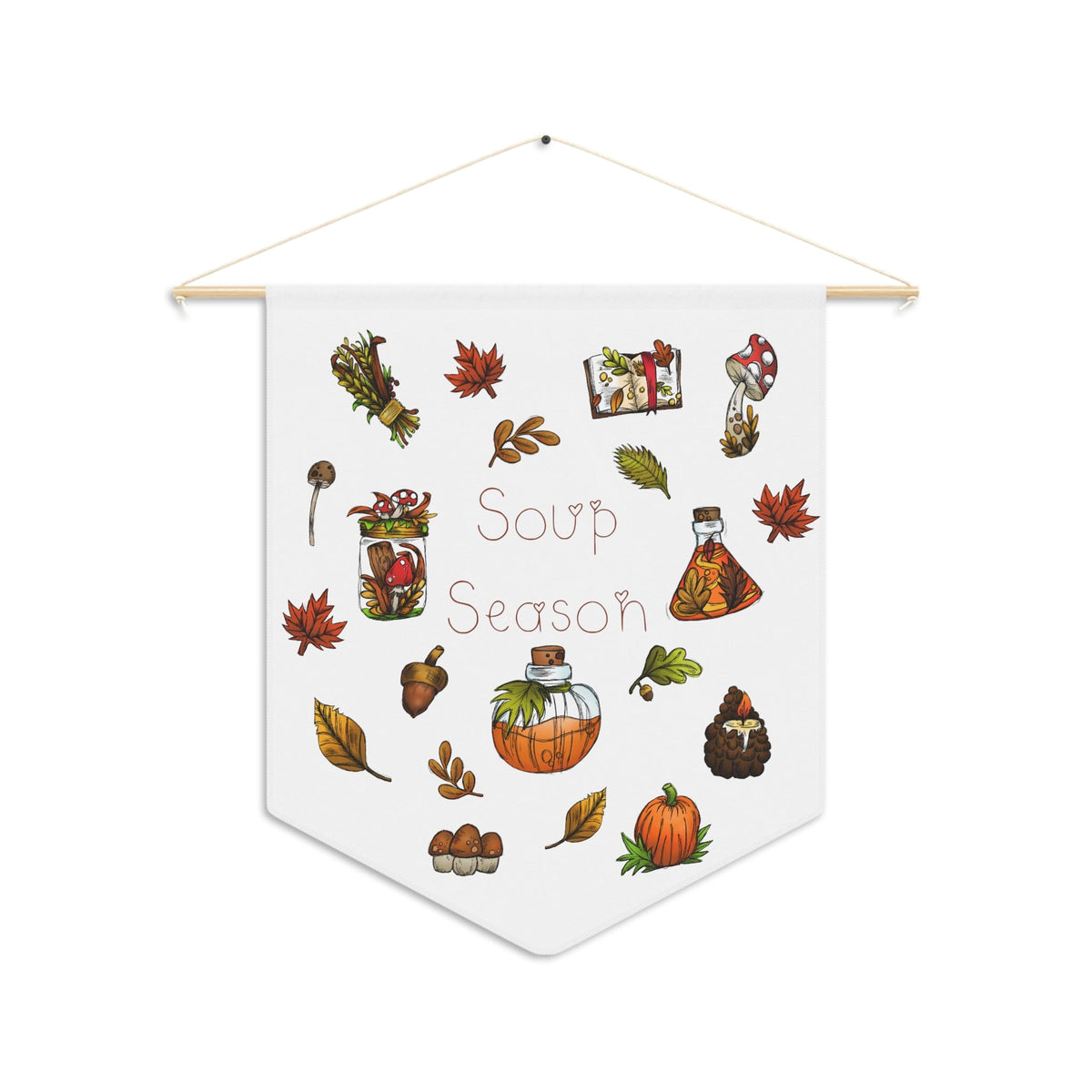 Soup Season Fall Autumn Decor Print Wall Hanging Banner Flag