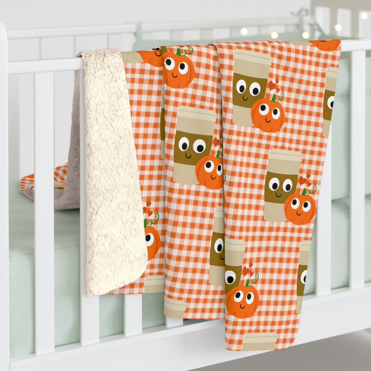 Pumpkin Spice Love Fall Autumn Sherpa Fleece Blanket