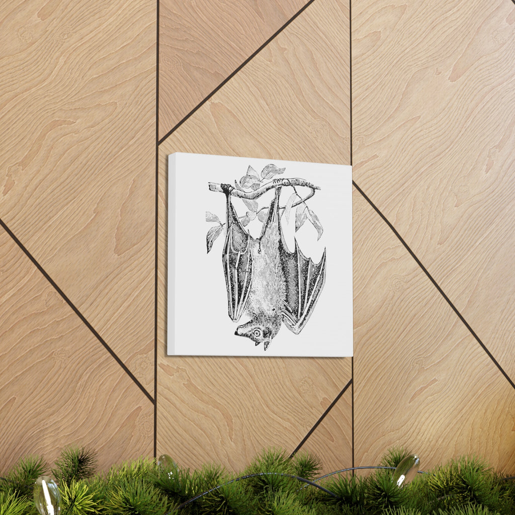 Retro Bat Halloween Print Canvas Gallery Wrap