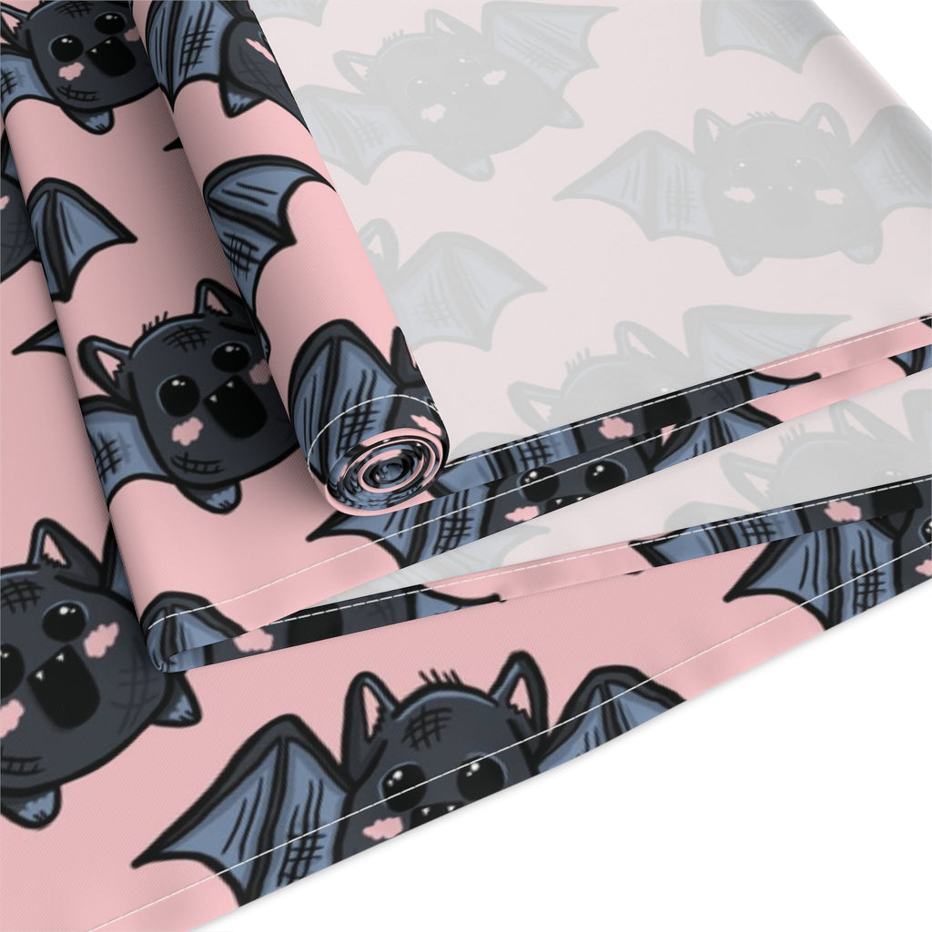 Halloween Bats Pink Fall Autumn Cotton Poly Table Runner