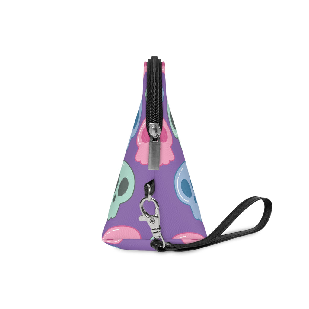 Pastel Skulls Purple Halloween Travel Cosmetic Makeup Bag
