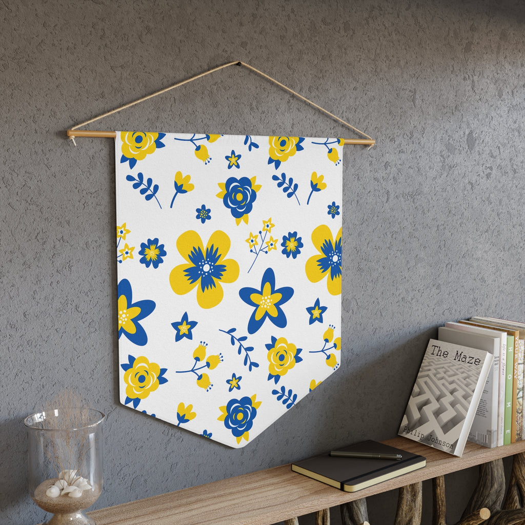 Ukraine Country Flowers Spring Decor Print Wall Hanging Banner Flag
