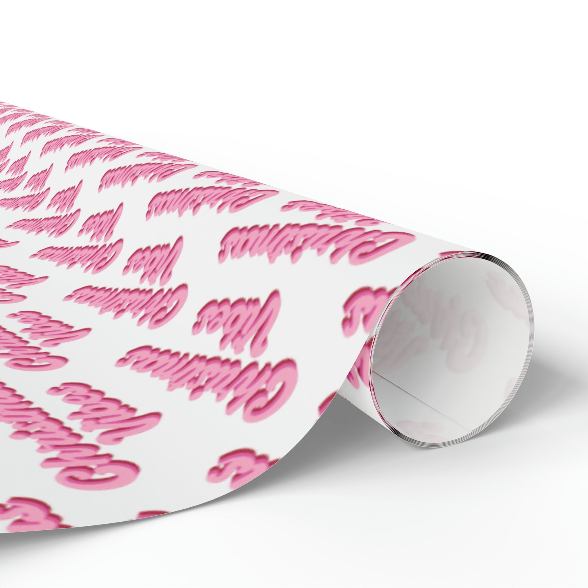 Pink Christmas Vibes Retro Style Christmas Holiday Gift Wrap Paper - Glossy Or Matte