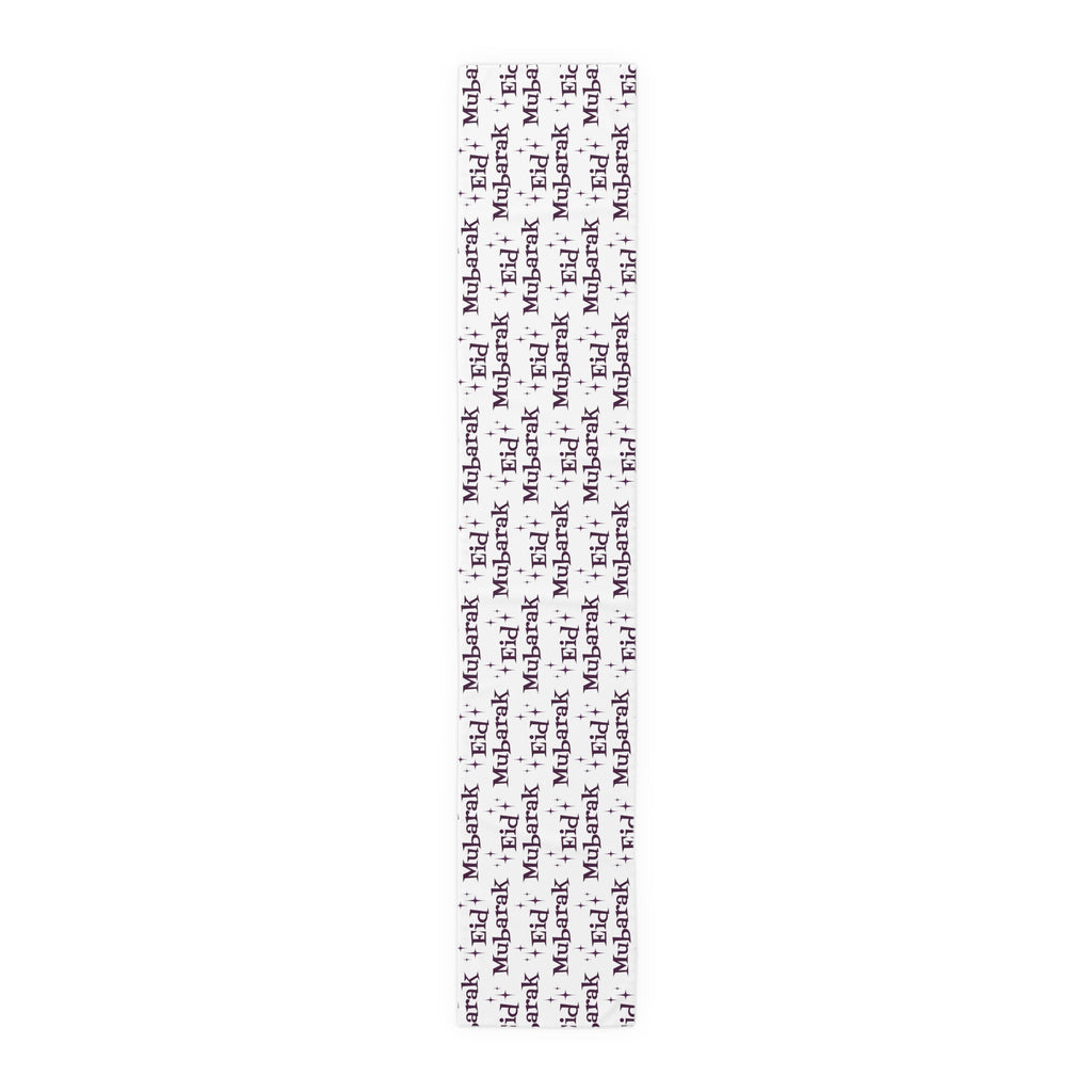 Eid Mubarak Atomic Mid Century Retro Style Decor Cotton Poly Table Runner