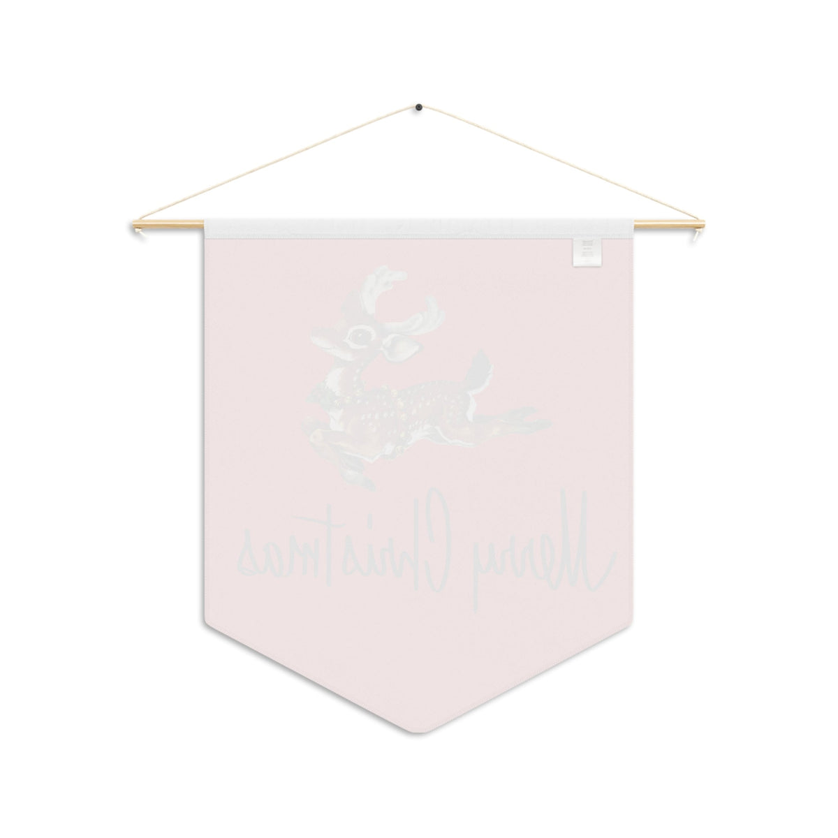 Merry Christmas Reindeer Red Retro Style Christmas Print Wall Hanging Banner Flag