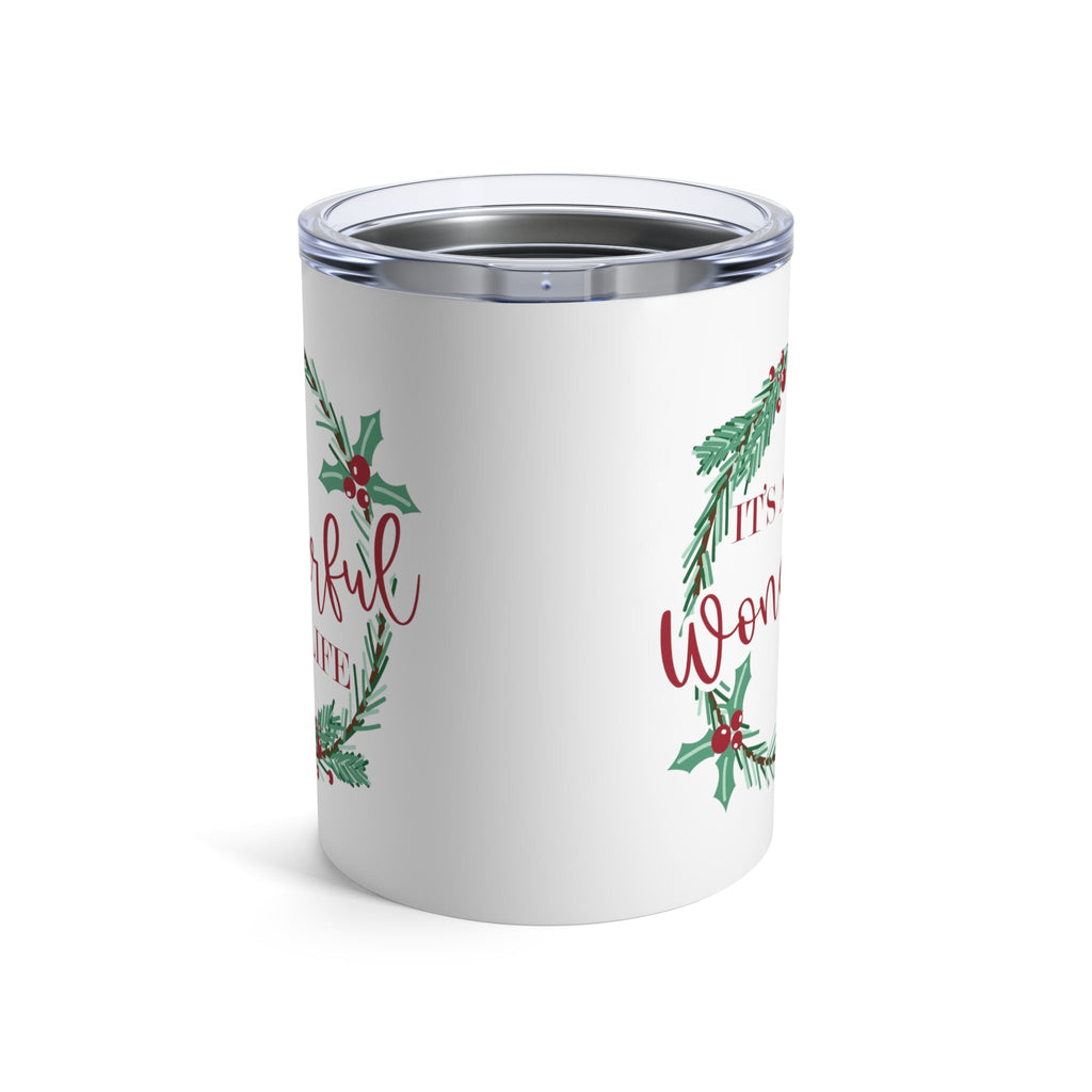 It's A Wonderful Life Wreath Christmas Stainless Steel Tumbler 10oz