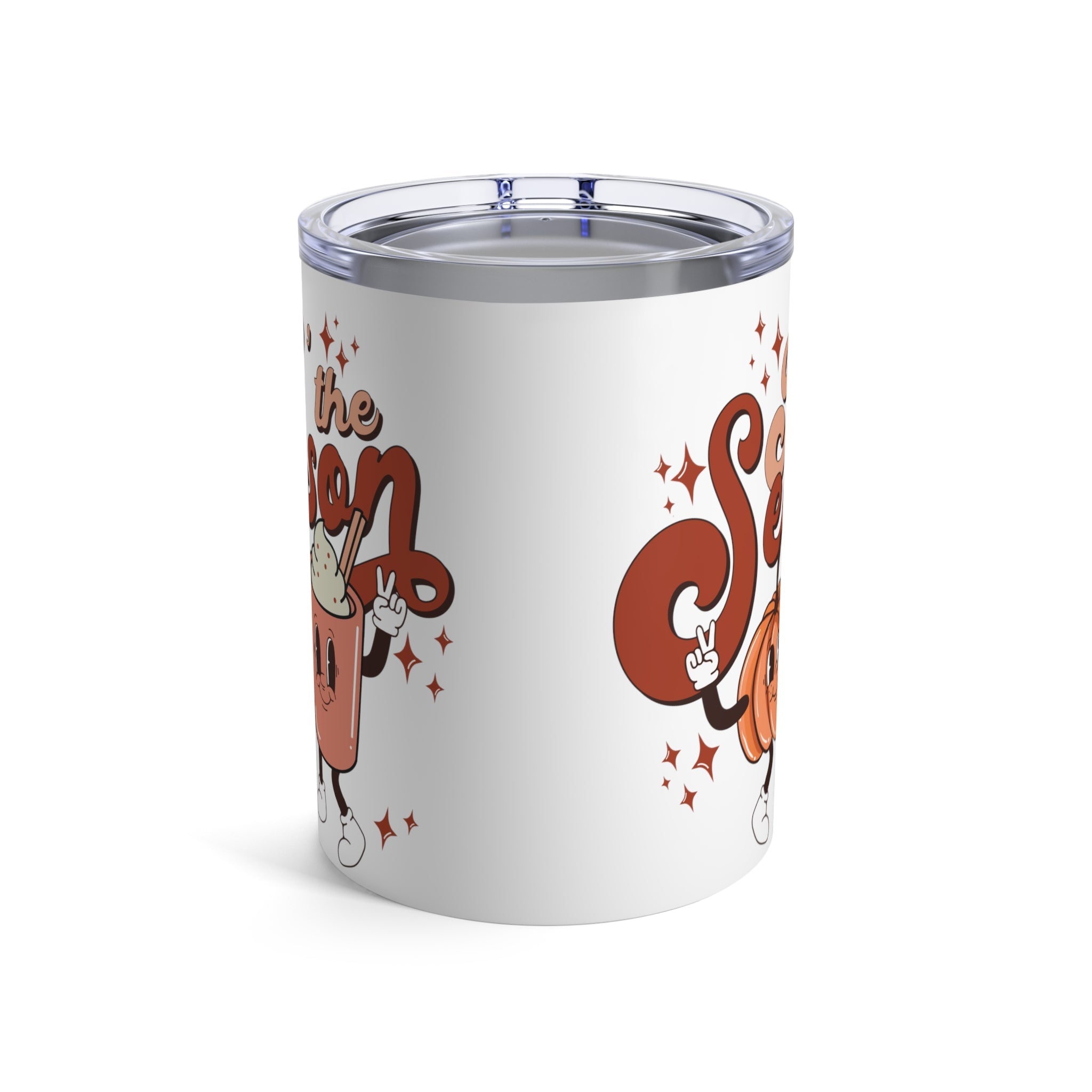 Tis The Season For Pumpkin Spice Fall Autumn Retro Style Stainless Steel Tumbler 10oz