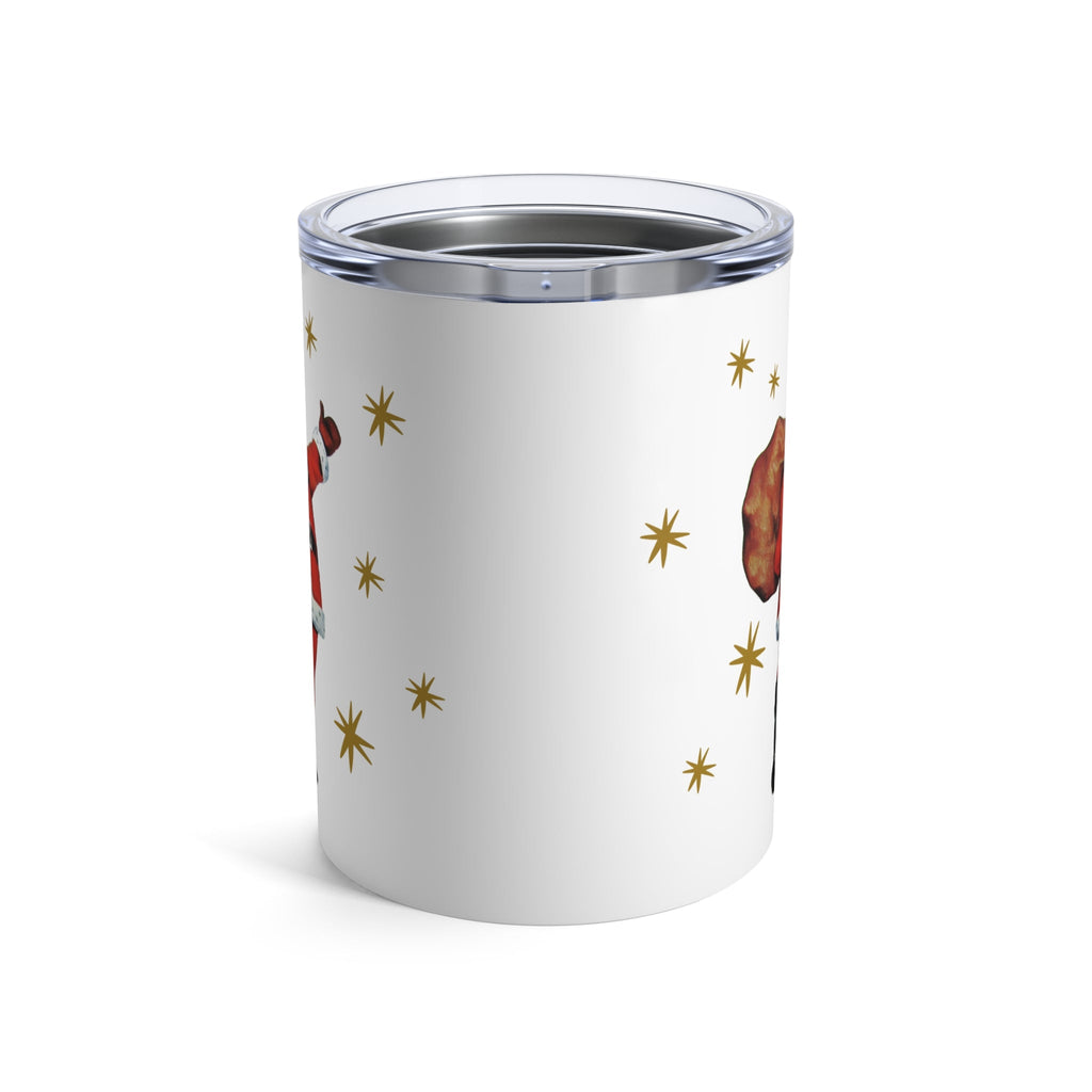 Santa Gold Stars Retro Christmas Print Stainless Steel Tumbler 10oz