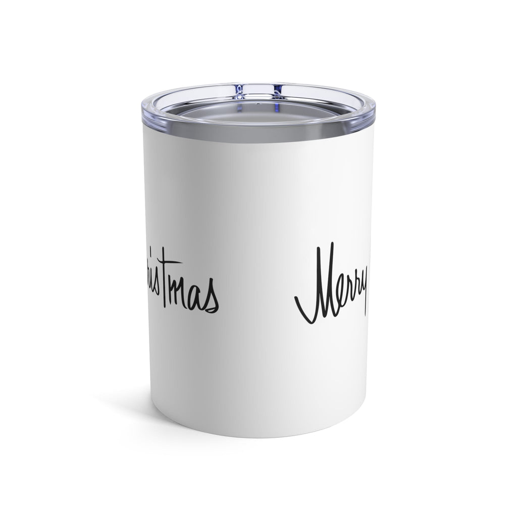 Merry Christmas Black And White Mid Century Retro Christmas Stainless Steel Tumbler 10oz