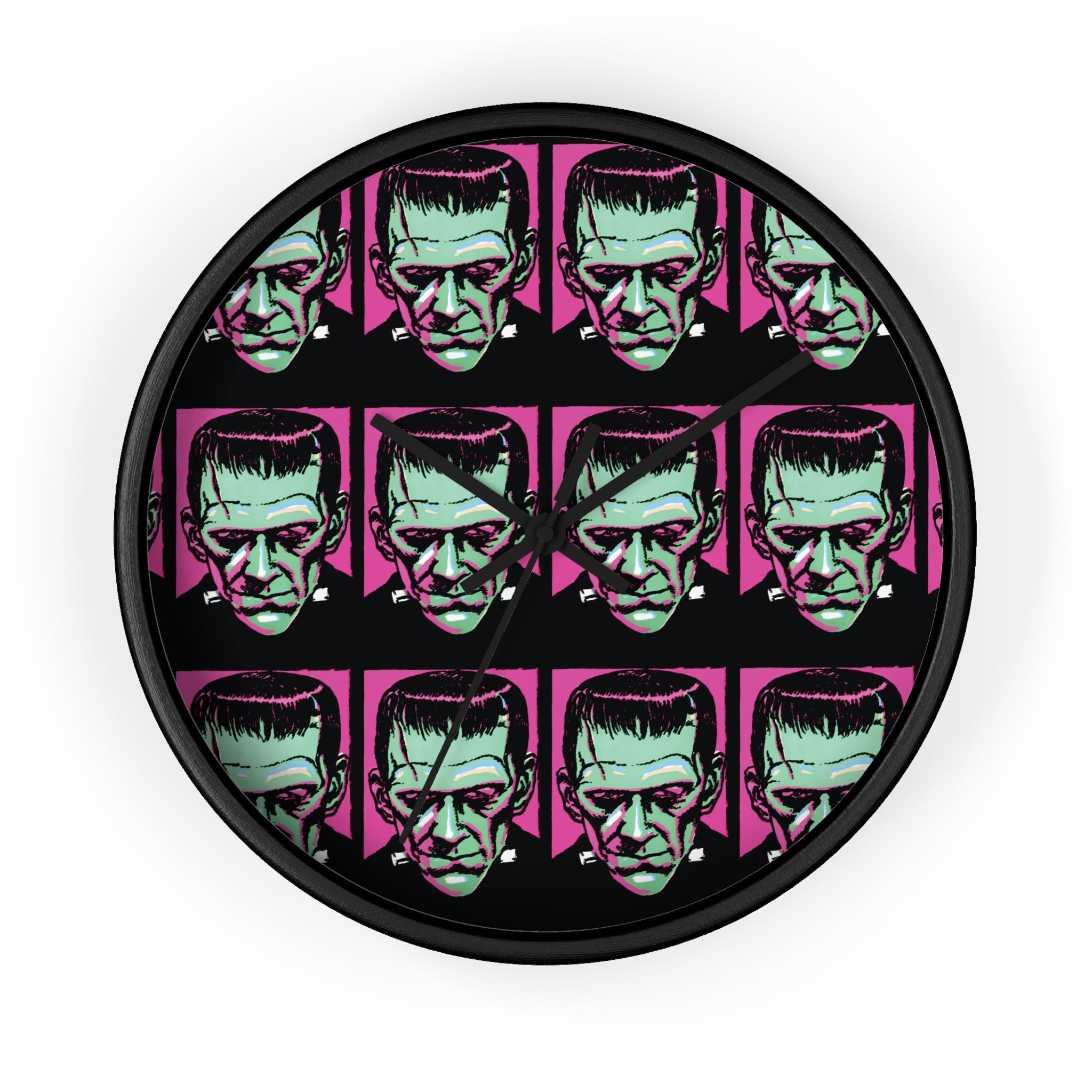 Frankenstein Monster Black Wall Clock