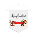 Merry Christmas Cute Christmas Dachshund Wiener Dog Retro Christmas Print Wall Hanging Banner Flag