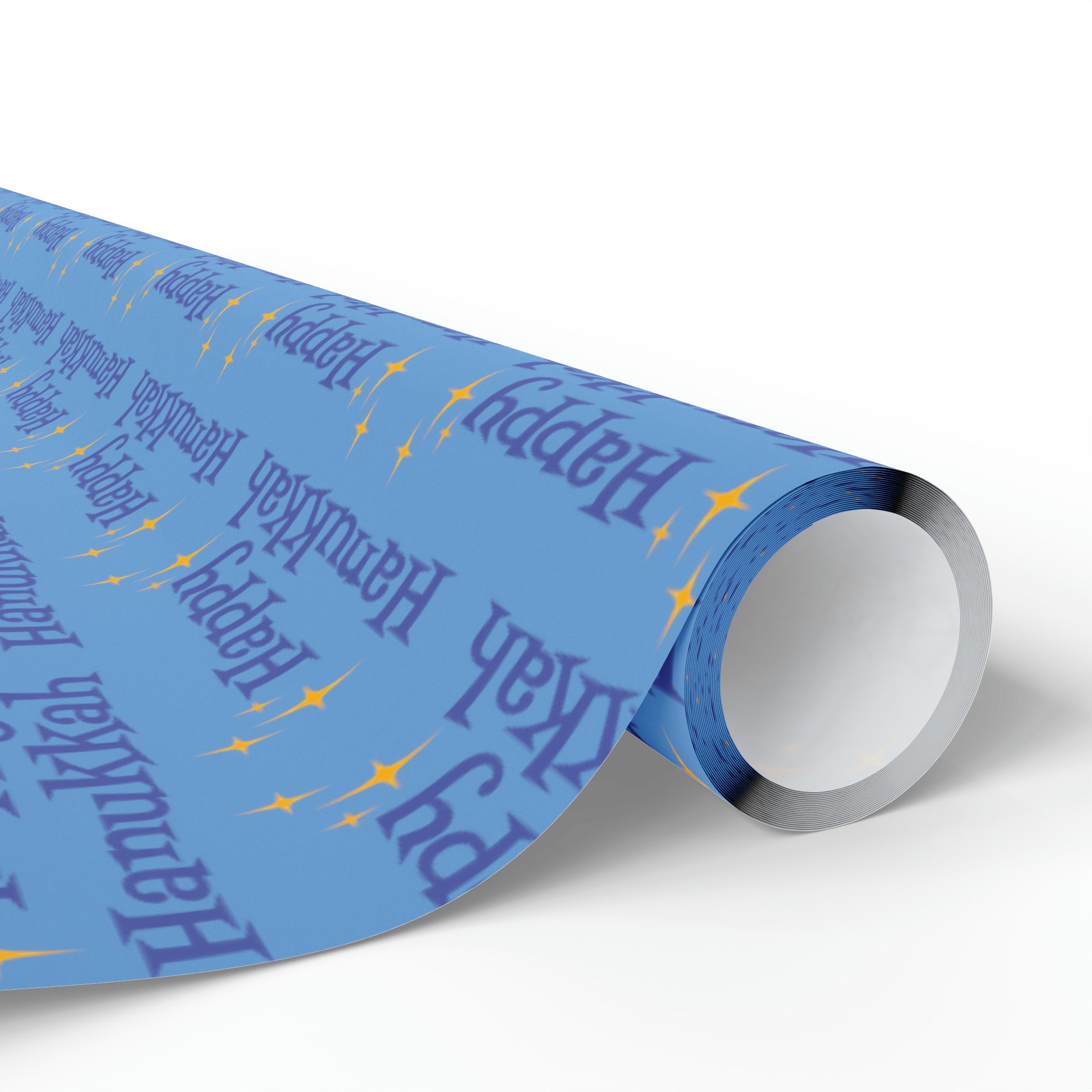 Happy Hanukkah Starburst Atomic Mid Century Retro Style Holiday Gift Wrap Paper - Glossy Or Matte