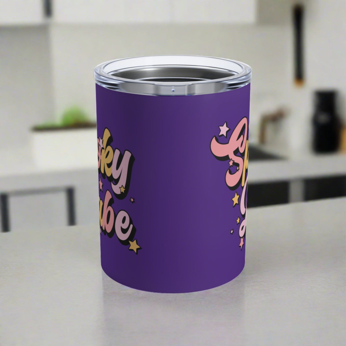 Spooky Babe Purple Halloween Print Stainless Steel Tumbler 10oz