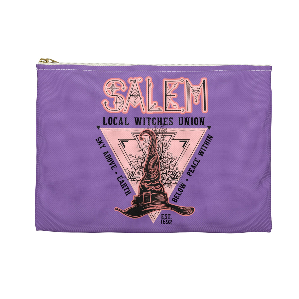 Salem Local Witches Union Retro Print Polyester Accessory Pouch Travel Bag