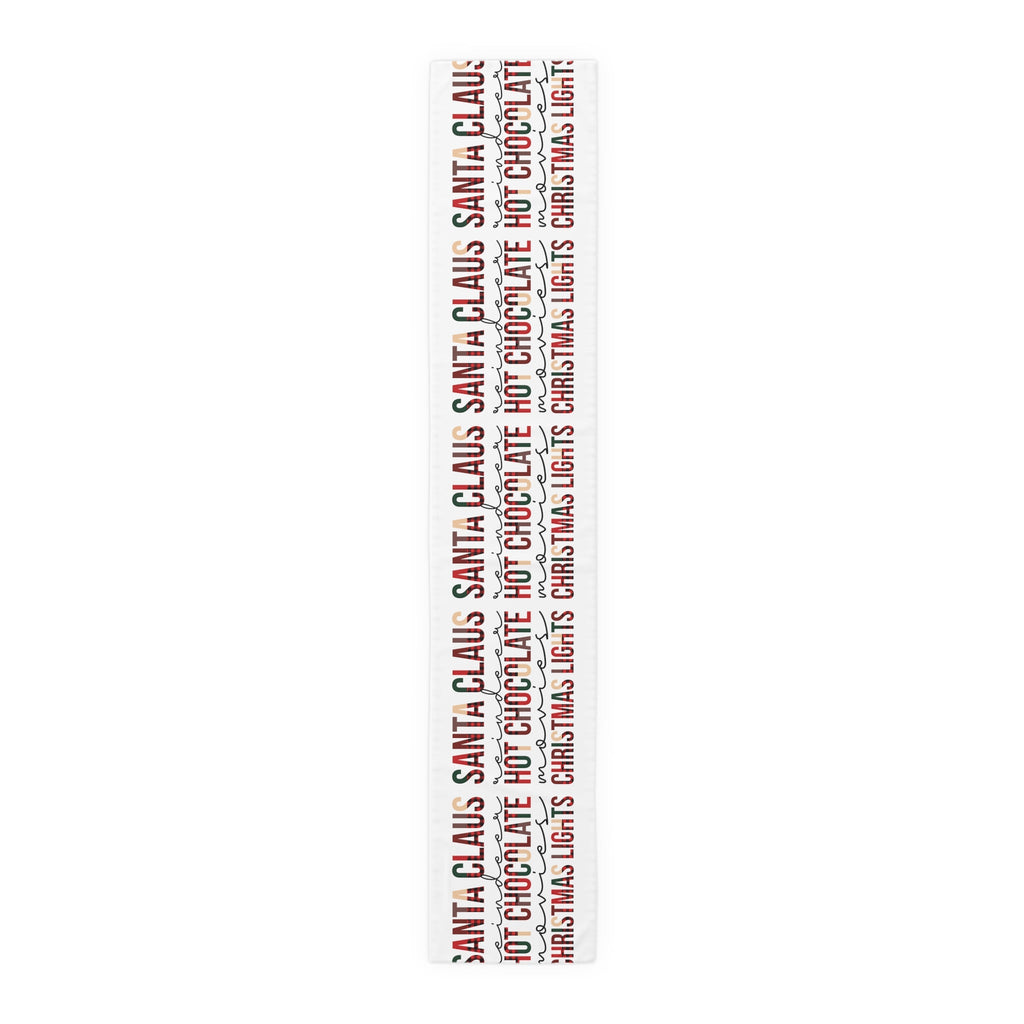 Santa Claus Reindeer Hot Chocolate Movies Christmas Lights Christmas Print Home Decor Cotton Poly Table Runner