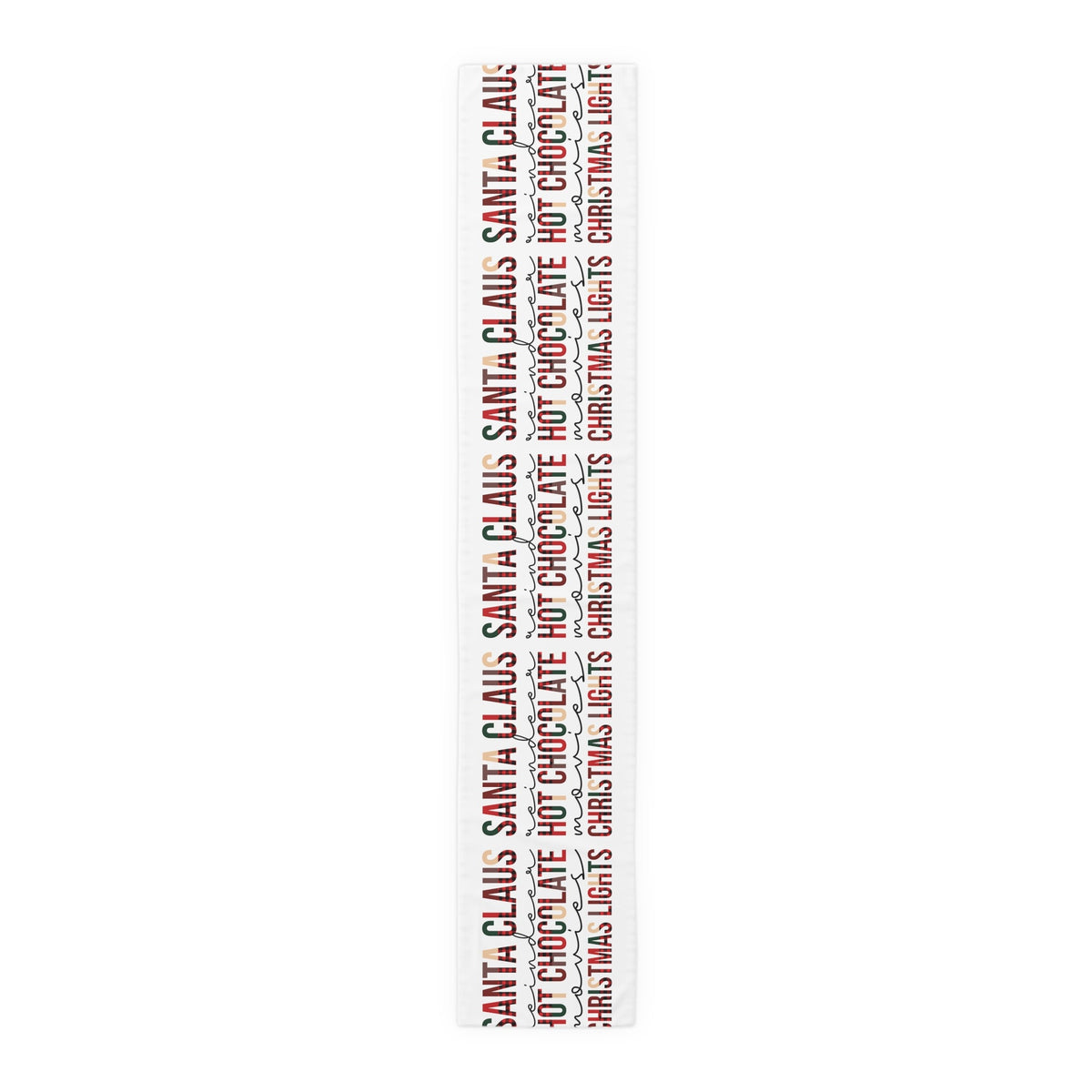 Santa Claus Reindeer Hot Chocolate Movies Christmas Lights Christmas Print Home Decor Cotton Poly Table Runner