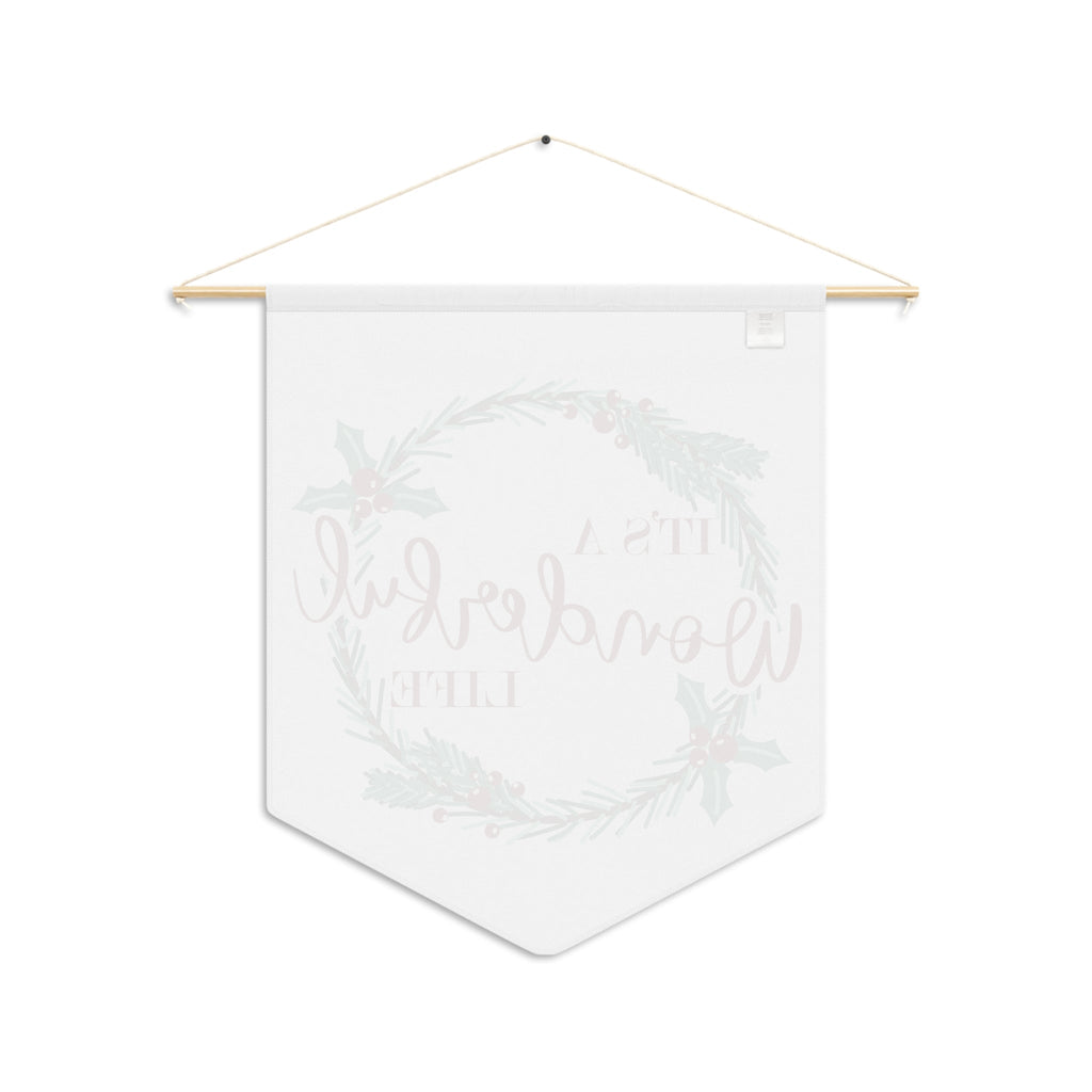 It's A Wonderful Life Christmas Wreath Wall Hanging Banner Flag
