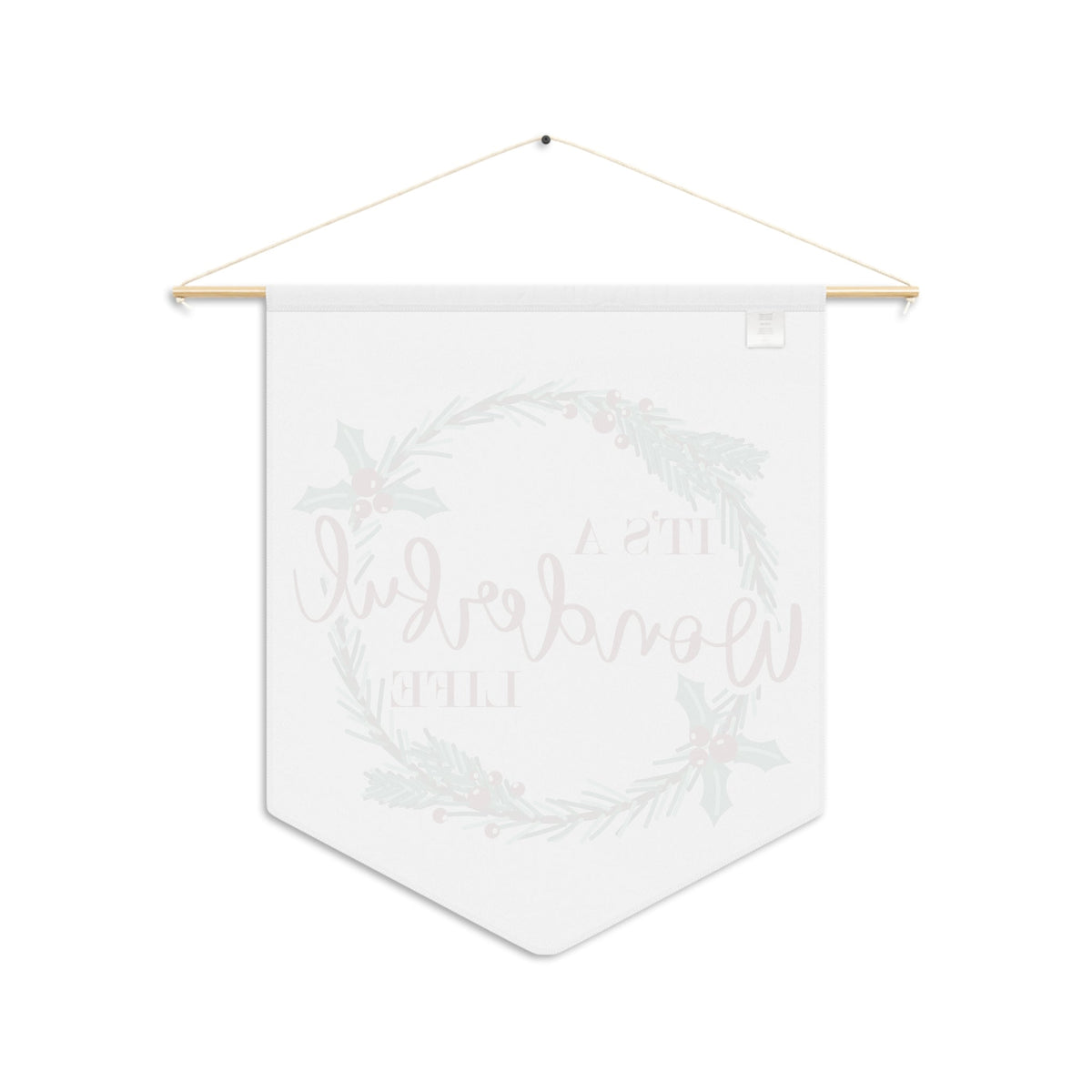 It's A Wonderful Life Christmas Wreath Wall Hanging Banner Flag