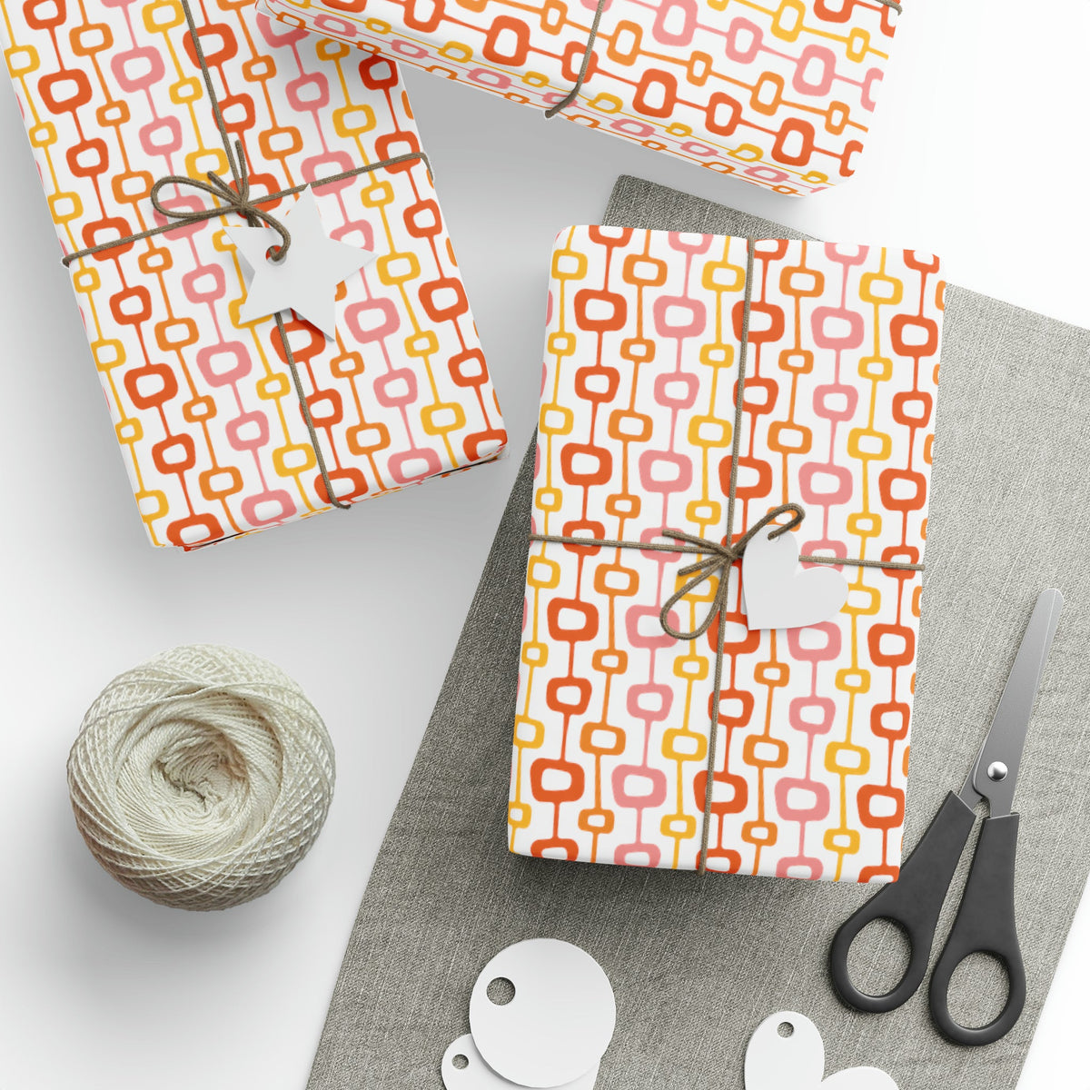 Atomic Squares Atomic Retro Style Holiday Gift Wrap Paper - Glossy Or Matte