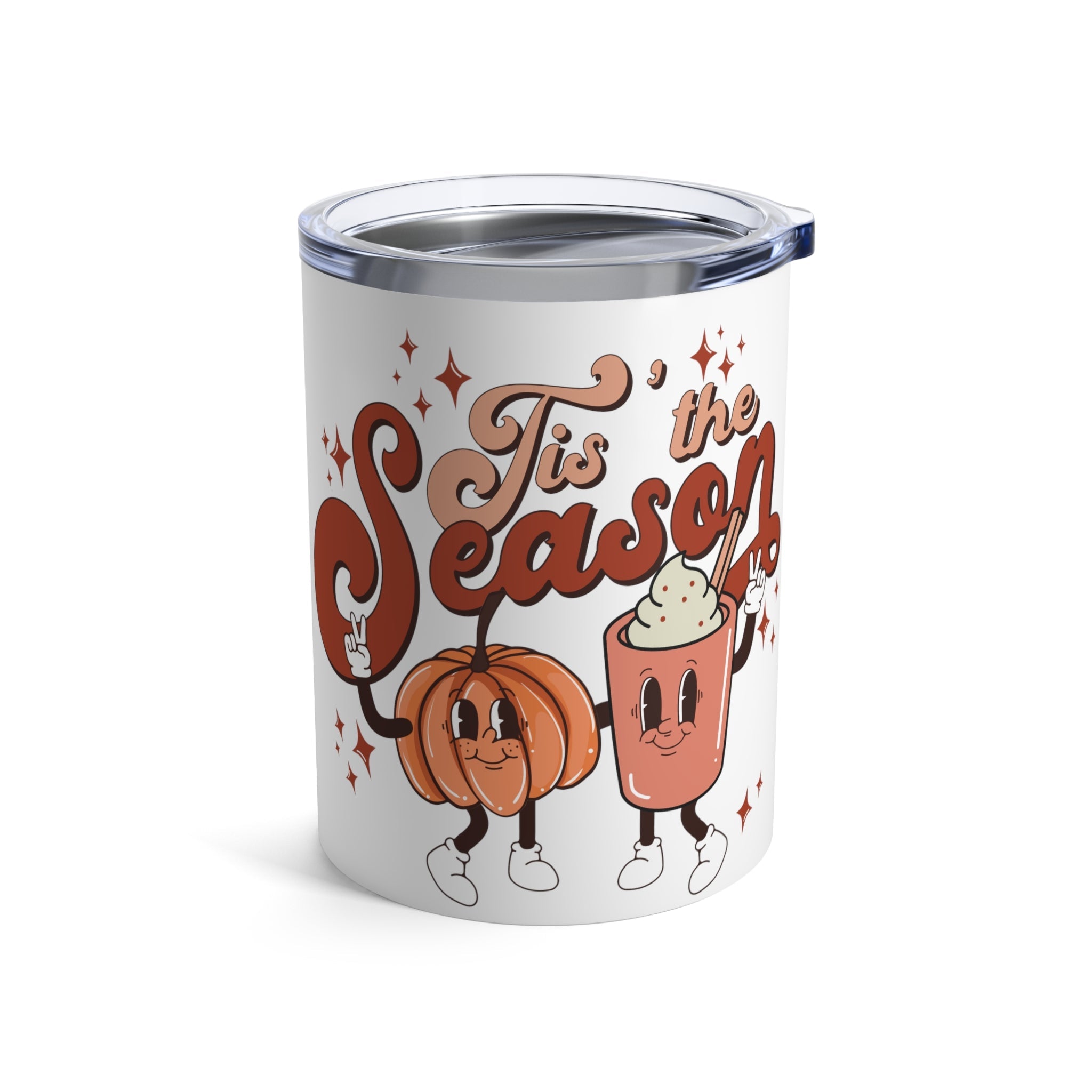 Tis The Season For Pumpkin Spice Fall Autumn Retro Style Stainless Steel Tumbler 10oz