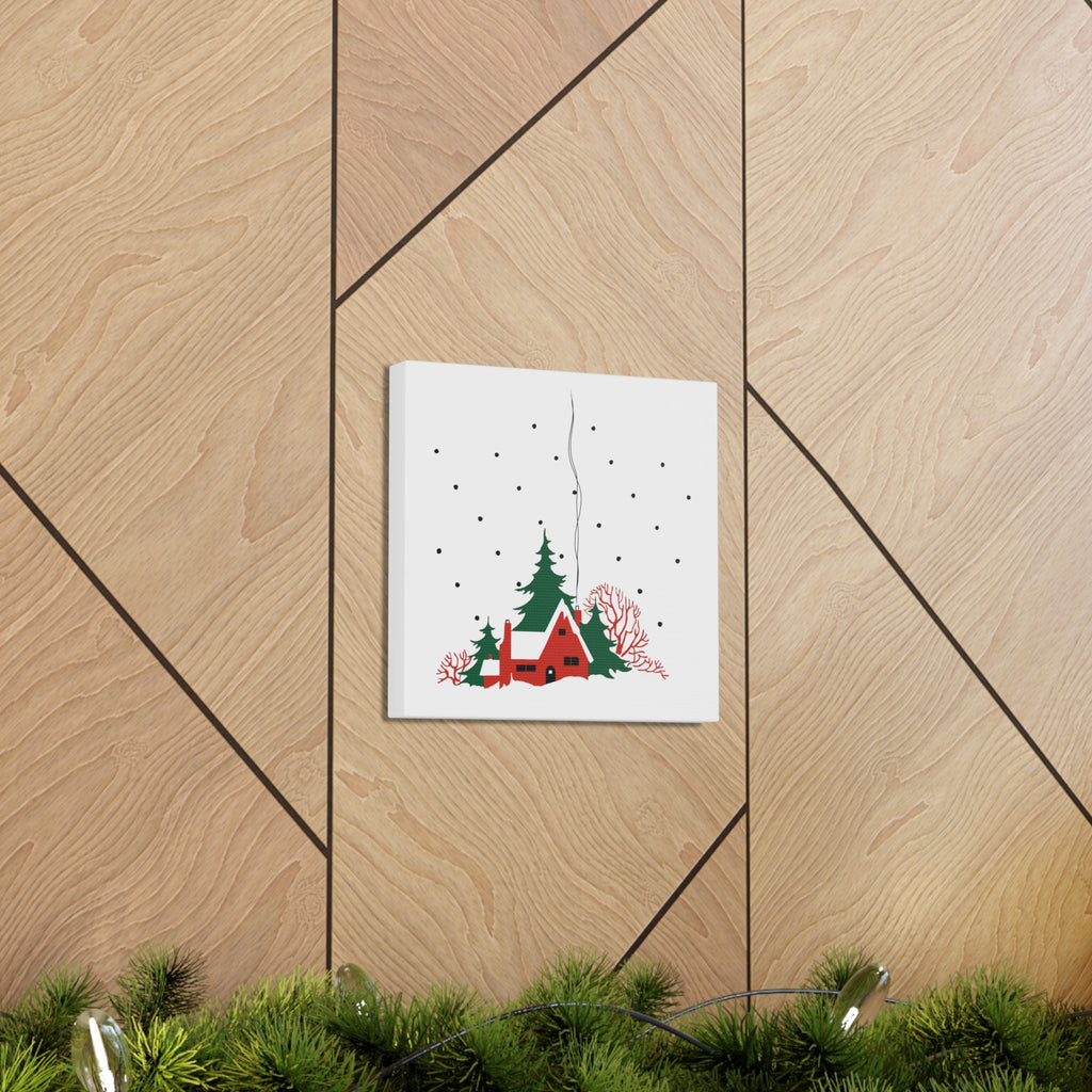 Winter Scene Mid Century Canvas Gallery Wrap