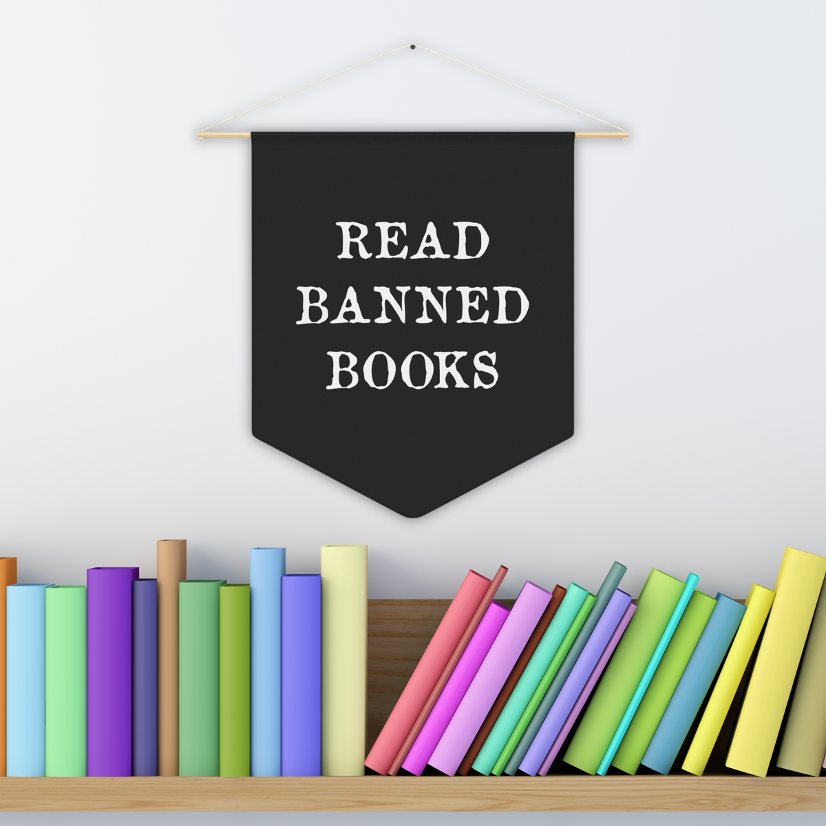 Read Banned Books Wall Hanging Pennant Banner Flag