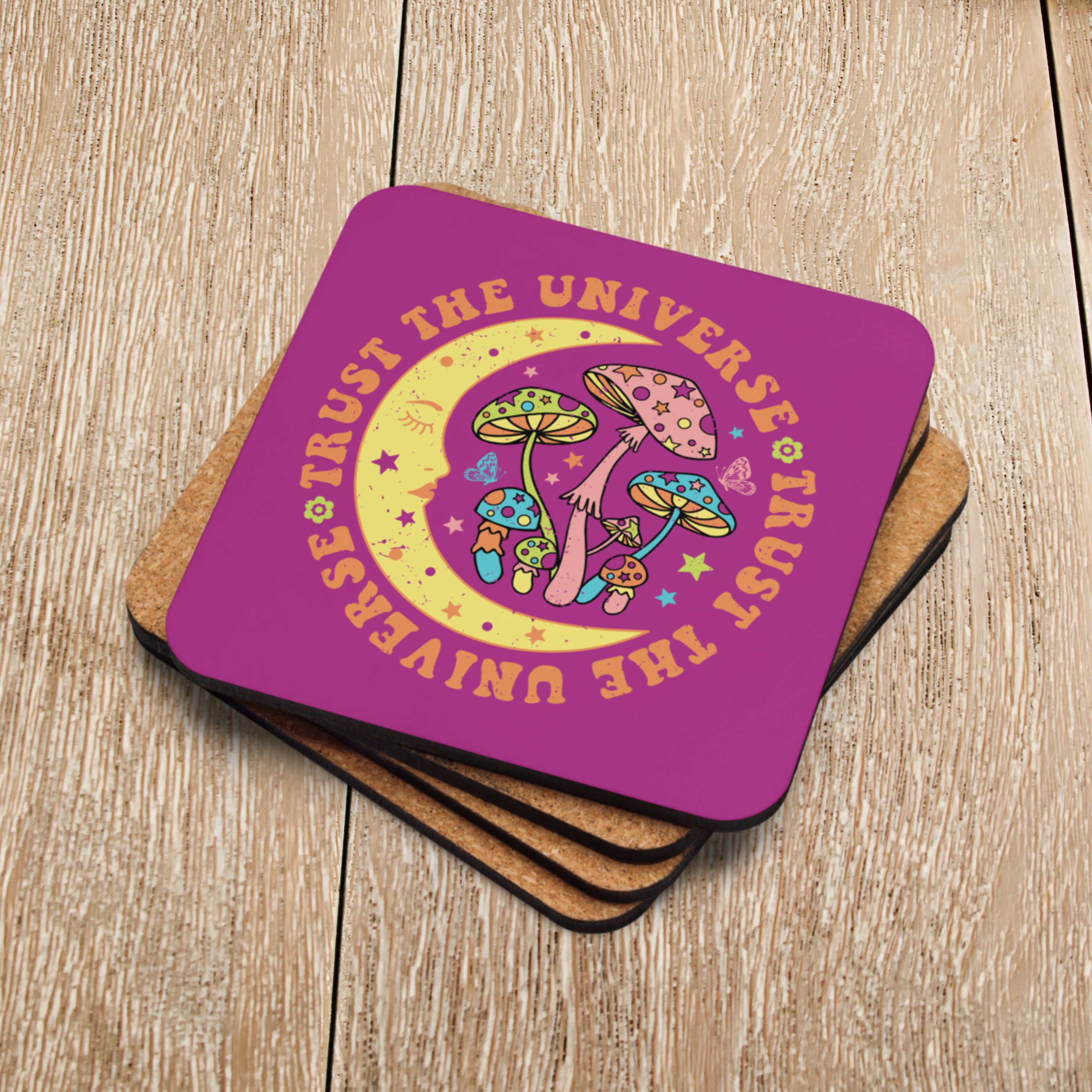 Trust The Universe Celestial Cork-back Coaster