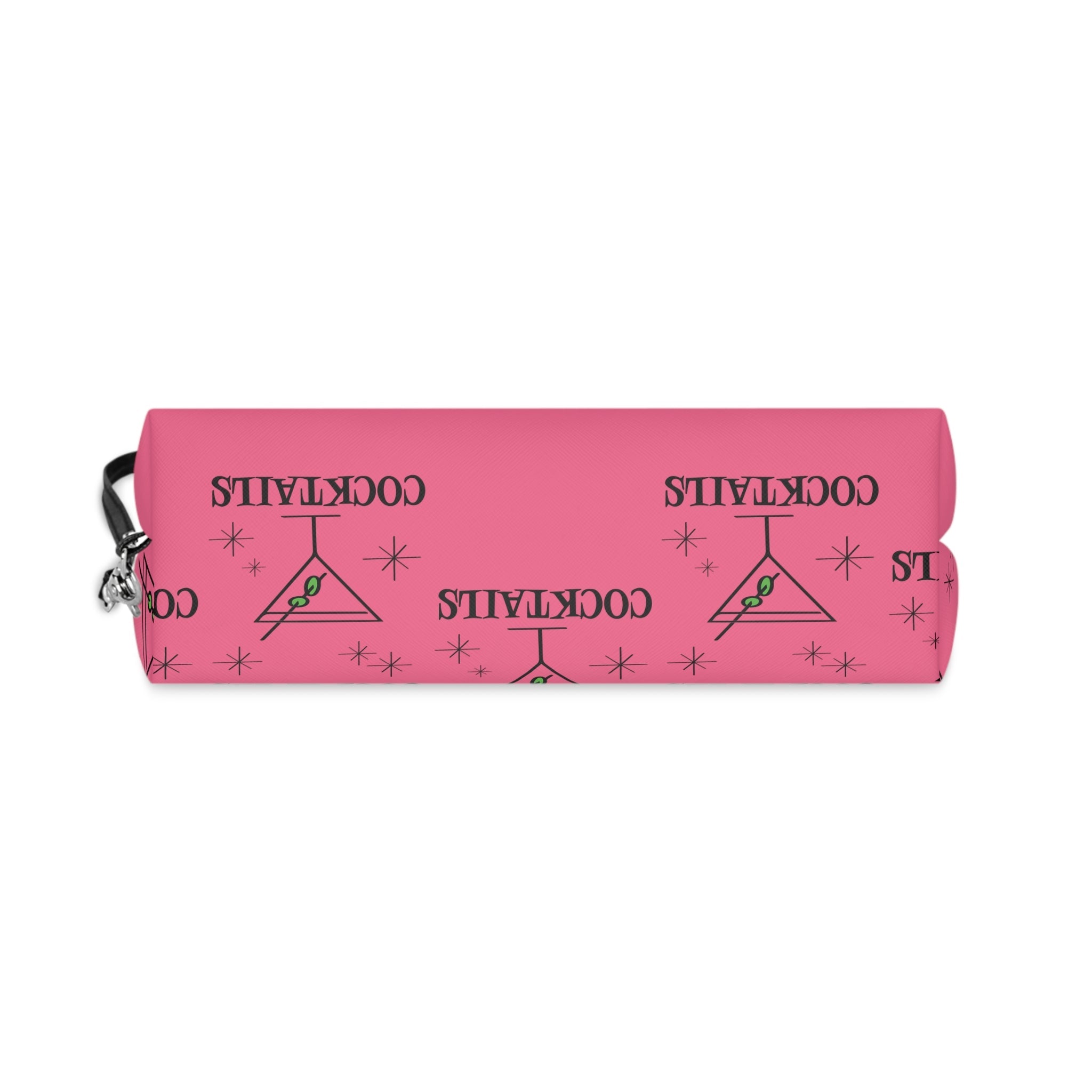 Martini Cocktails Atomic Pink Mid Century Retro Style Cosmetic Makeup Travel Bag