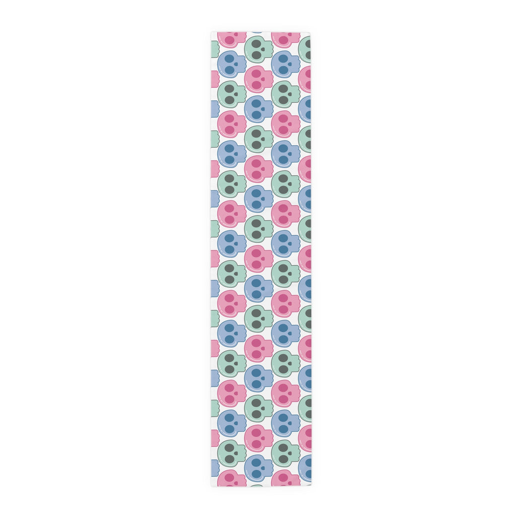 Pastel Goth Cute Halloween Skulls Home Decor Cotton Poly Table Runner