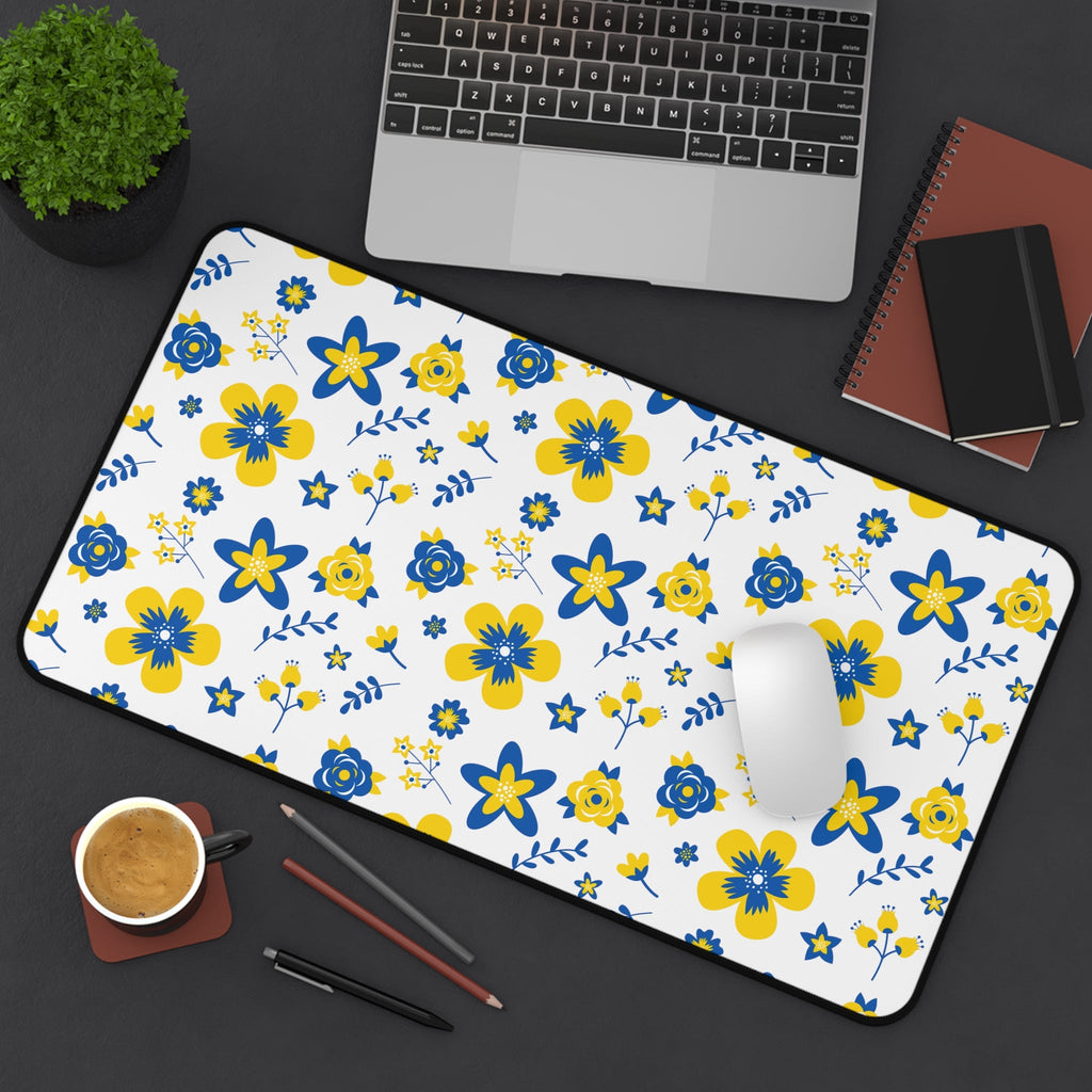 Ukranian Country Flowers Floral Desk Mat - 3 size options