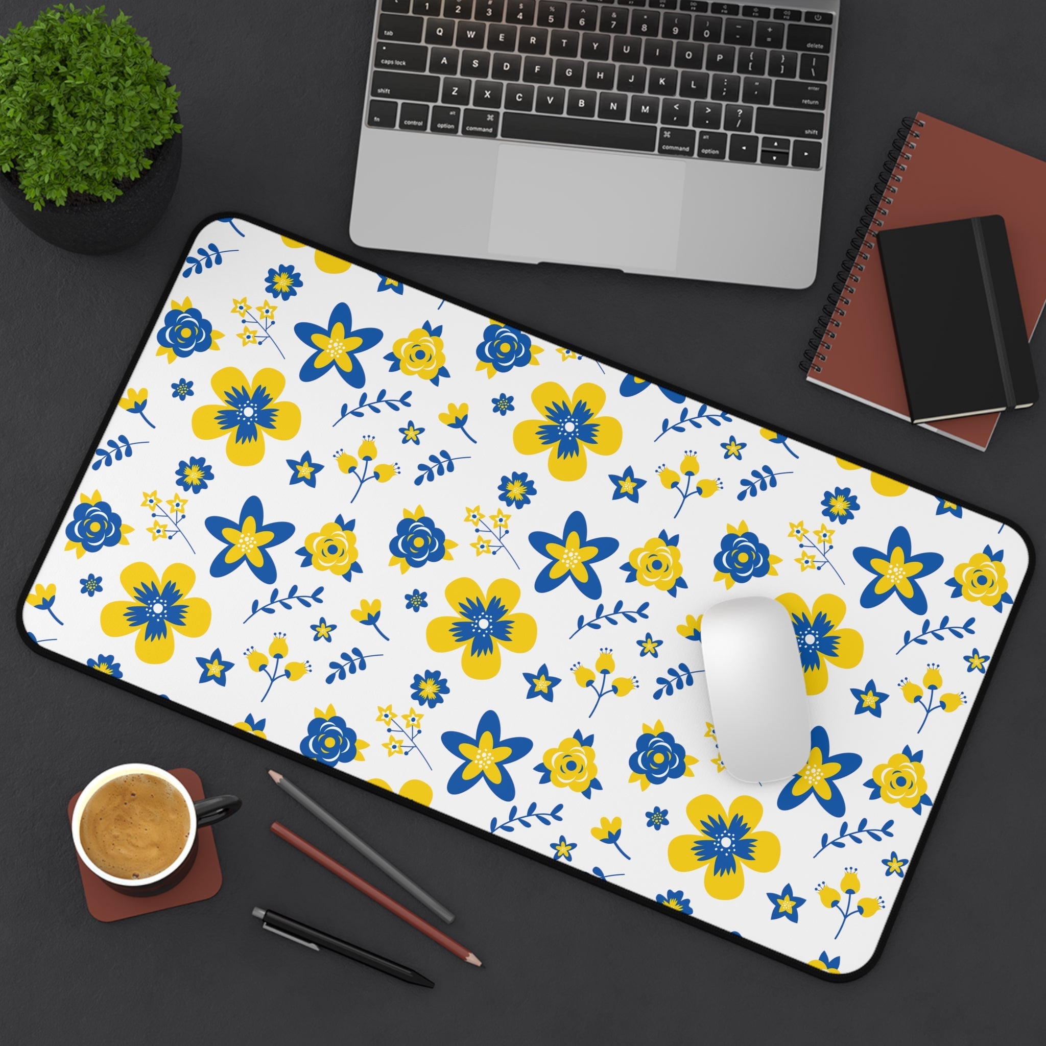 Ukranian Country Flowers Floral Desk Mat - 3 size options