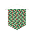 Cute Christmas Holly Green Christmas Print Wall Hanging Banner Flag