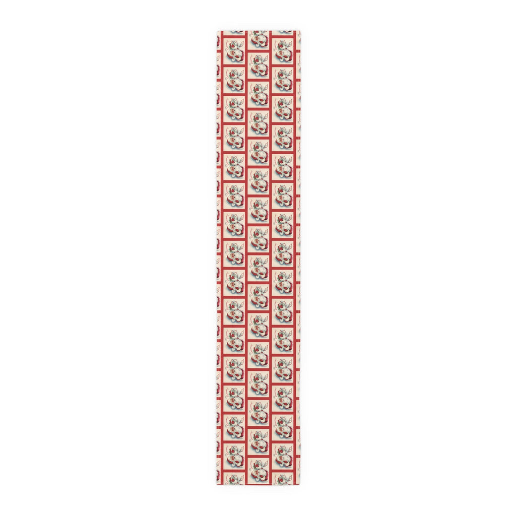 It's Christmas! Santa Calendar Mid Century Retro Christmas Print Home Decor Cotton Poly Table Runner