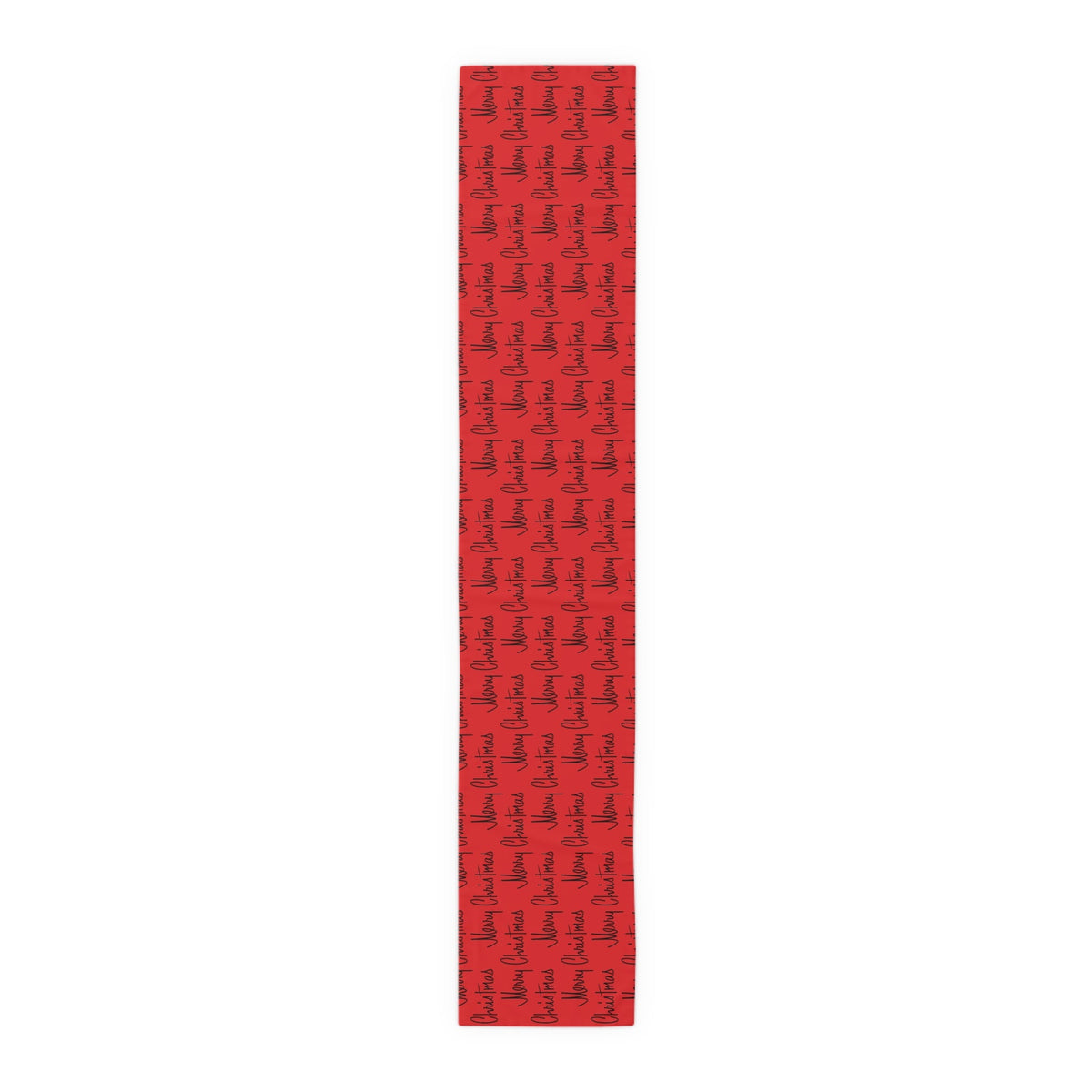 Merry Christmas Mid Century Retro Style Red Christmas Print Home Decor Cotton Poly Table Runner