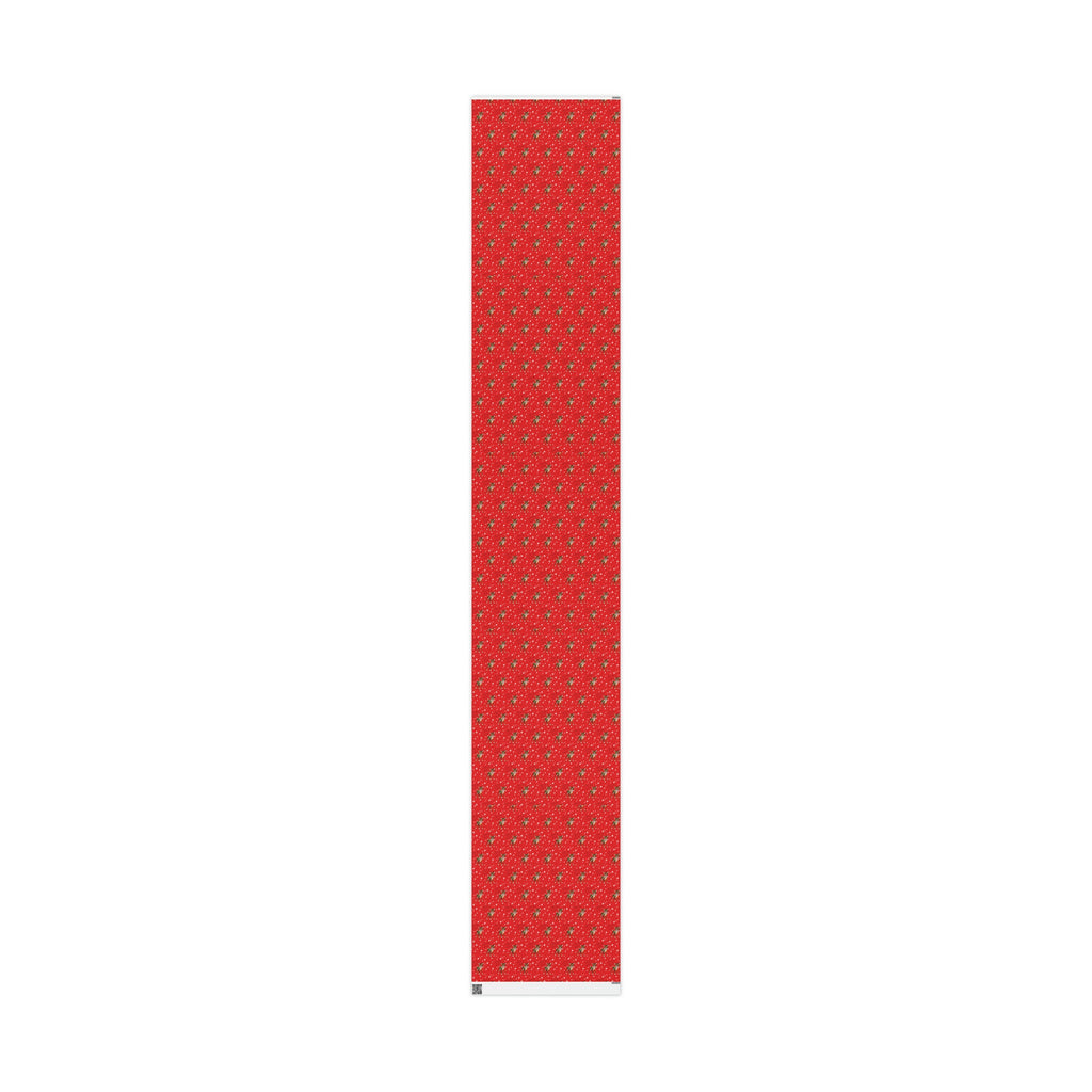 Christmas Wishes Reindeer With Candy Cane Red Mid Century Retro Christmas Print Holiday Gift Wrap Paper - Glossy Or Matte