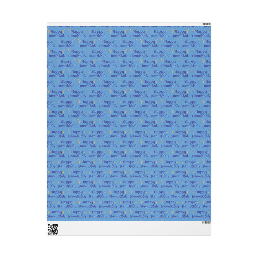 Happy Hanukkah Starburst Atomic Mid Century Retro Style Holiday Gift Wrap Paper - Glossy Or Matte