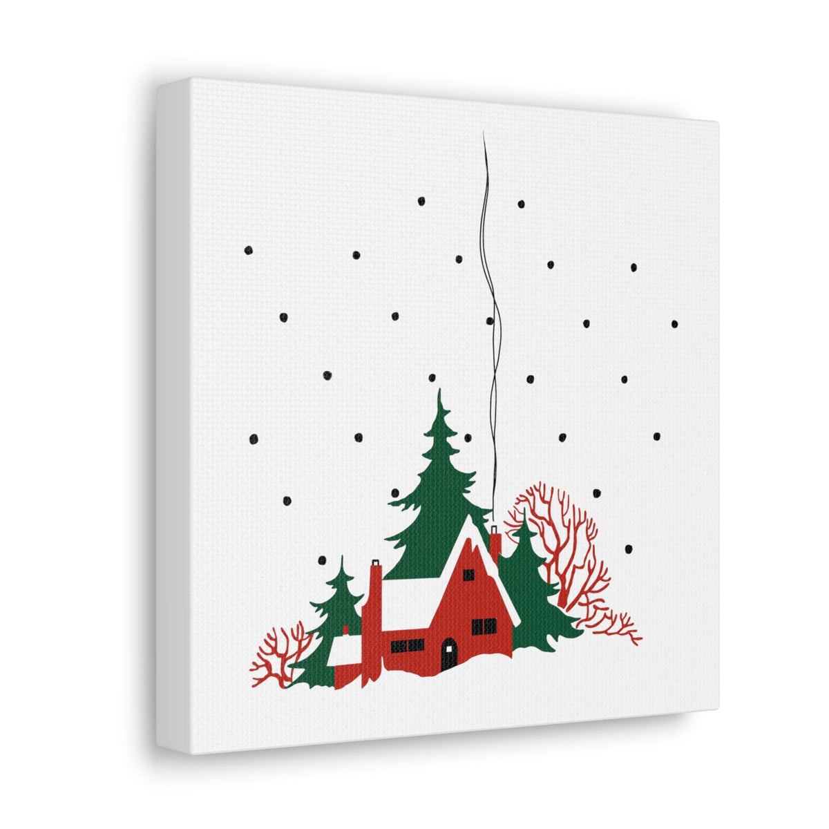 Winter Scene Mid Century Canvas Gallery Wrap