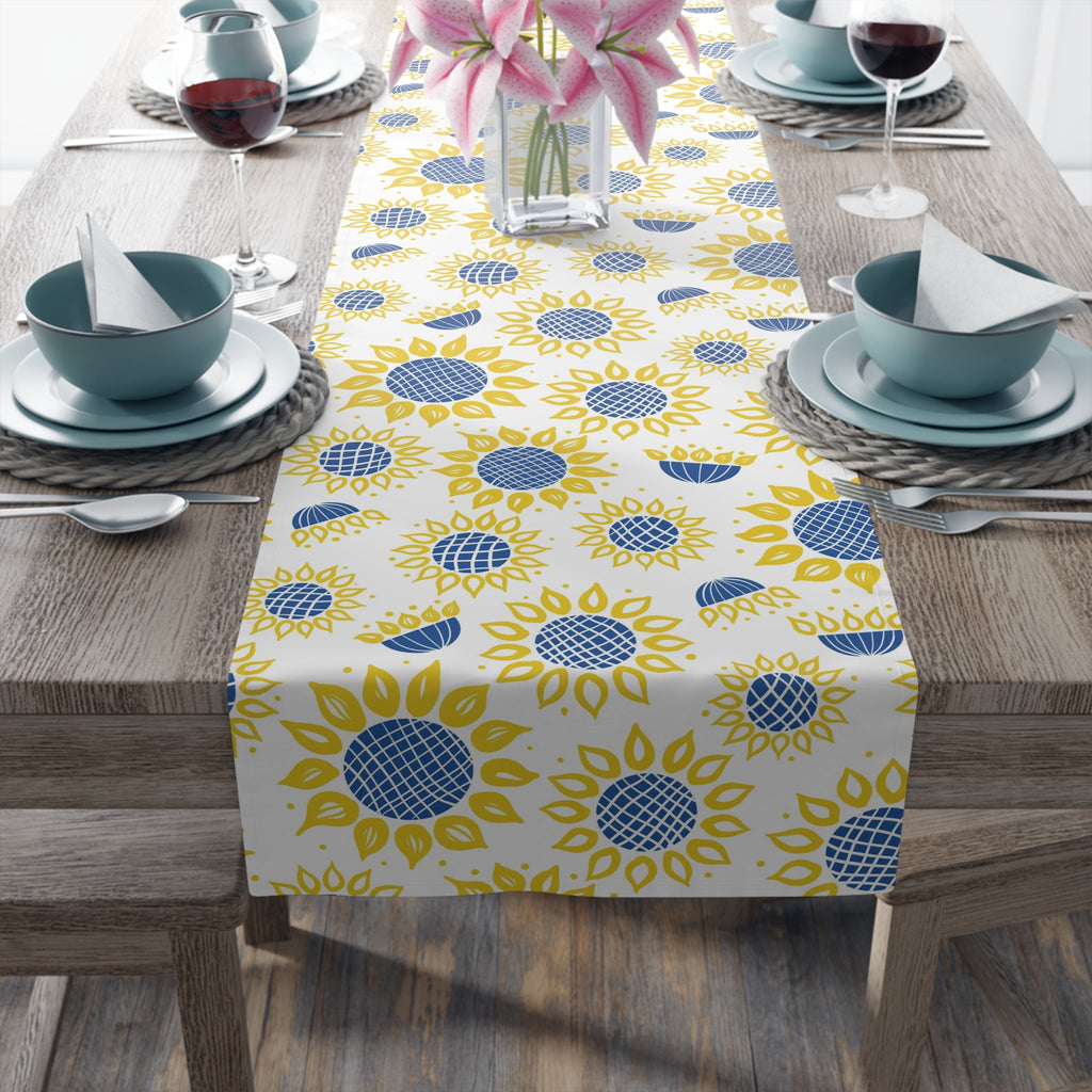 Ukrainian Country Sunflowers Polyester Table Runner
