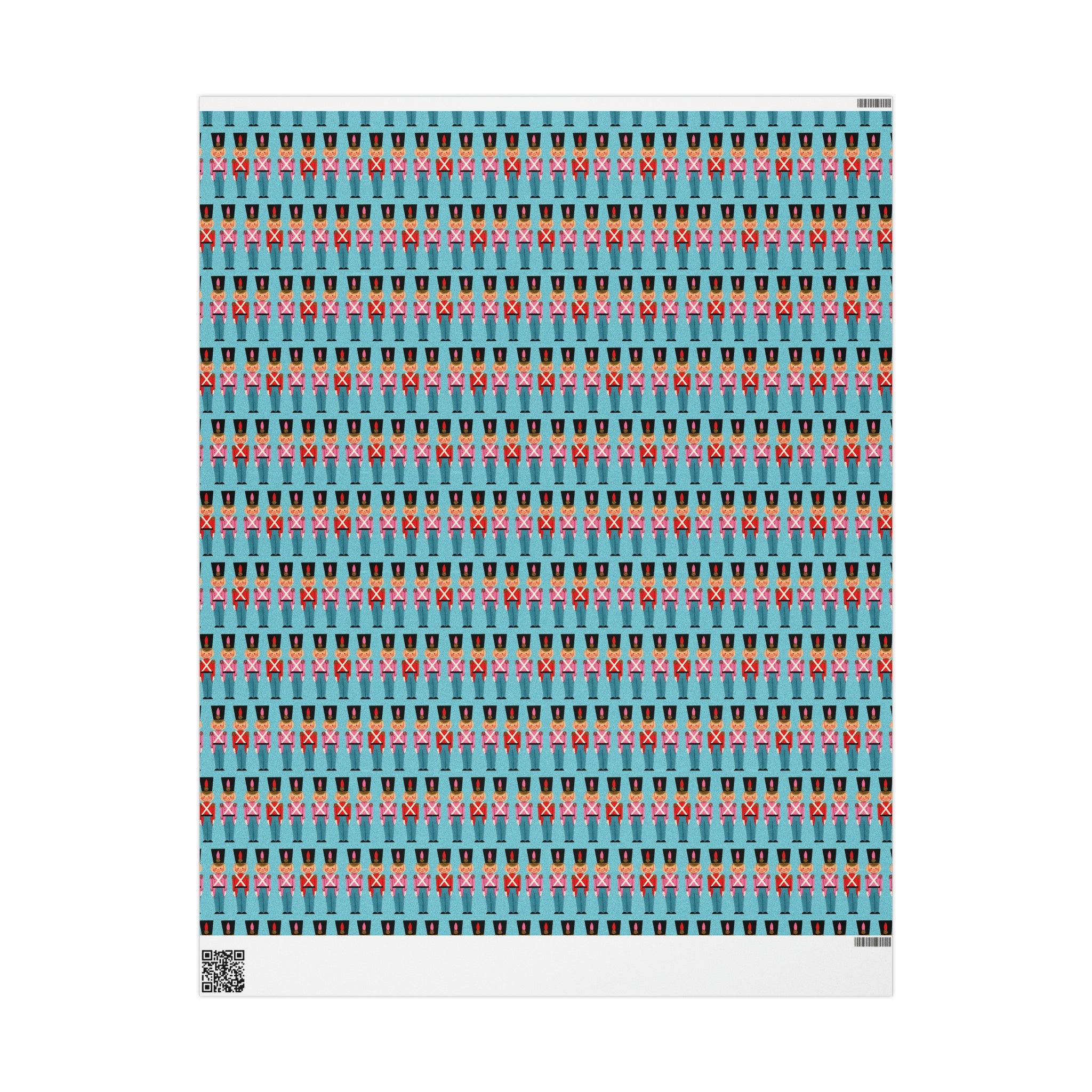 Christmas Toy Soldiers Blue Mid Century Retro Christmas Style Holiday Gift Wrap Paper - Glossy Or Matte