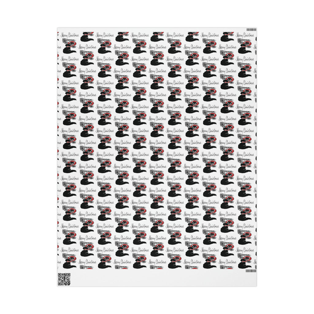 Merry Christmas Black Cat Looking At Christmas Ornament Mid Century Retro Christmas Print Holiday Gift Wrap Paper - Glossy Or Matte