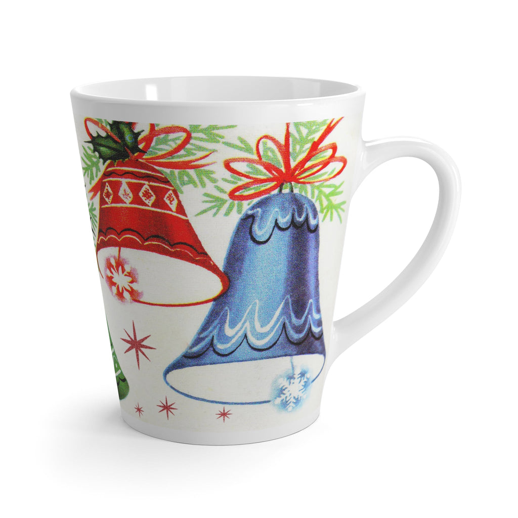 Christmas Bells Retro Christmas Print Latte Mug