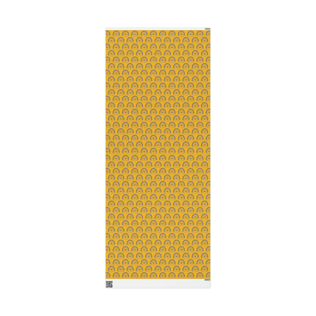 Happy Hanukkah Boho Rainbow Yellow Holiday Gift Wrap Paper - Glossy Or Matte